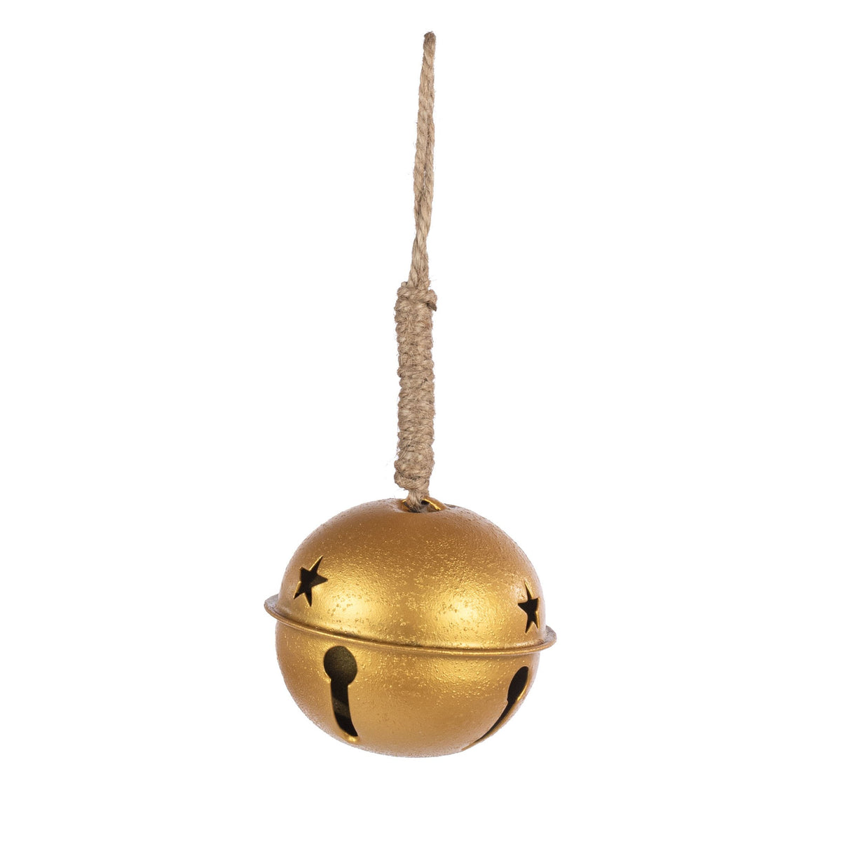 3.5" Jingle Bell Ornament: Antique Shiny Gold detail photo 3