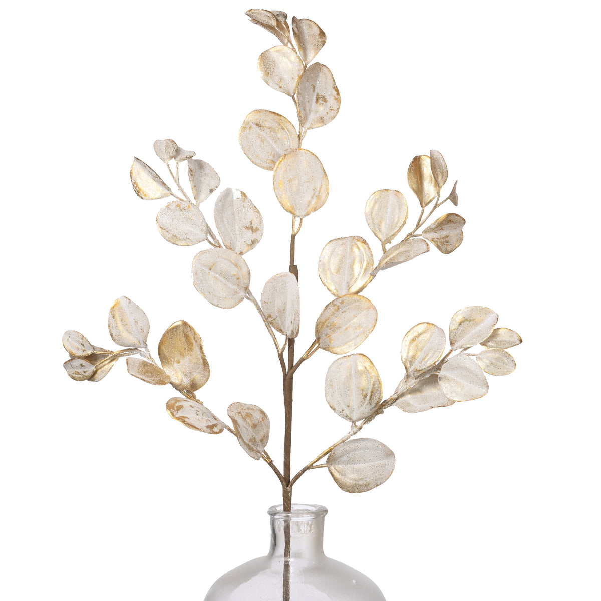 30" Faux Apple Leaf Spray: Frosted Gold Item Number: 32254