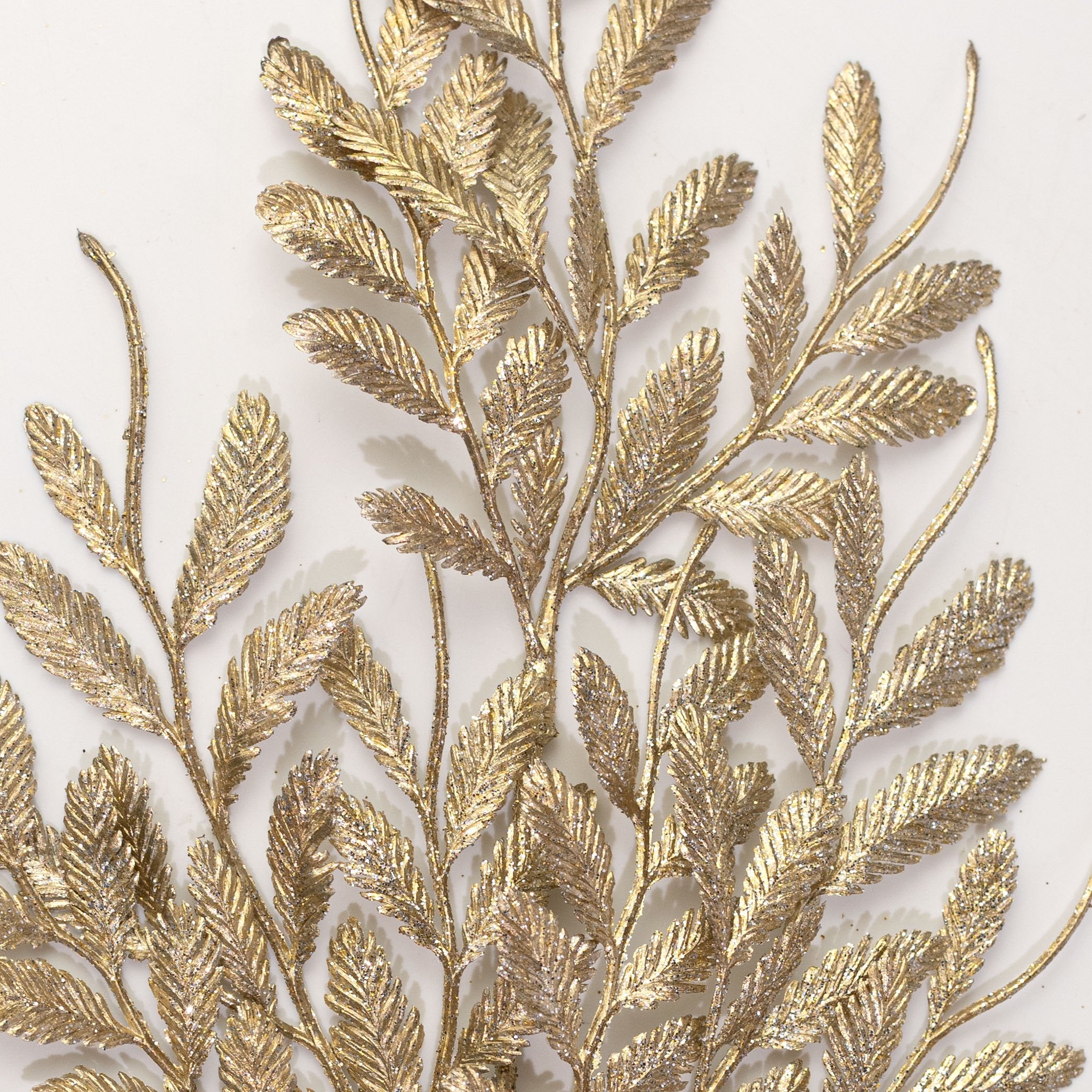 30" Glittered Mini Leaf Spray: Champagne Gold Lifestyle Photo