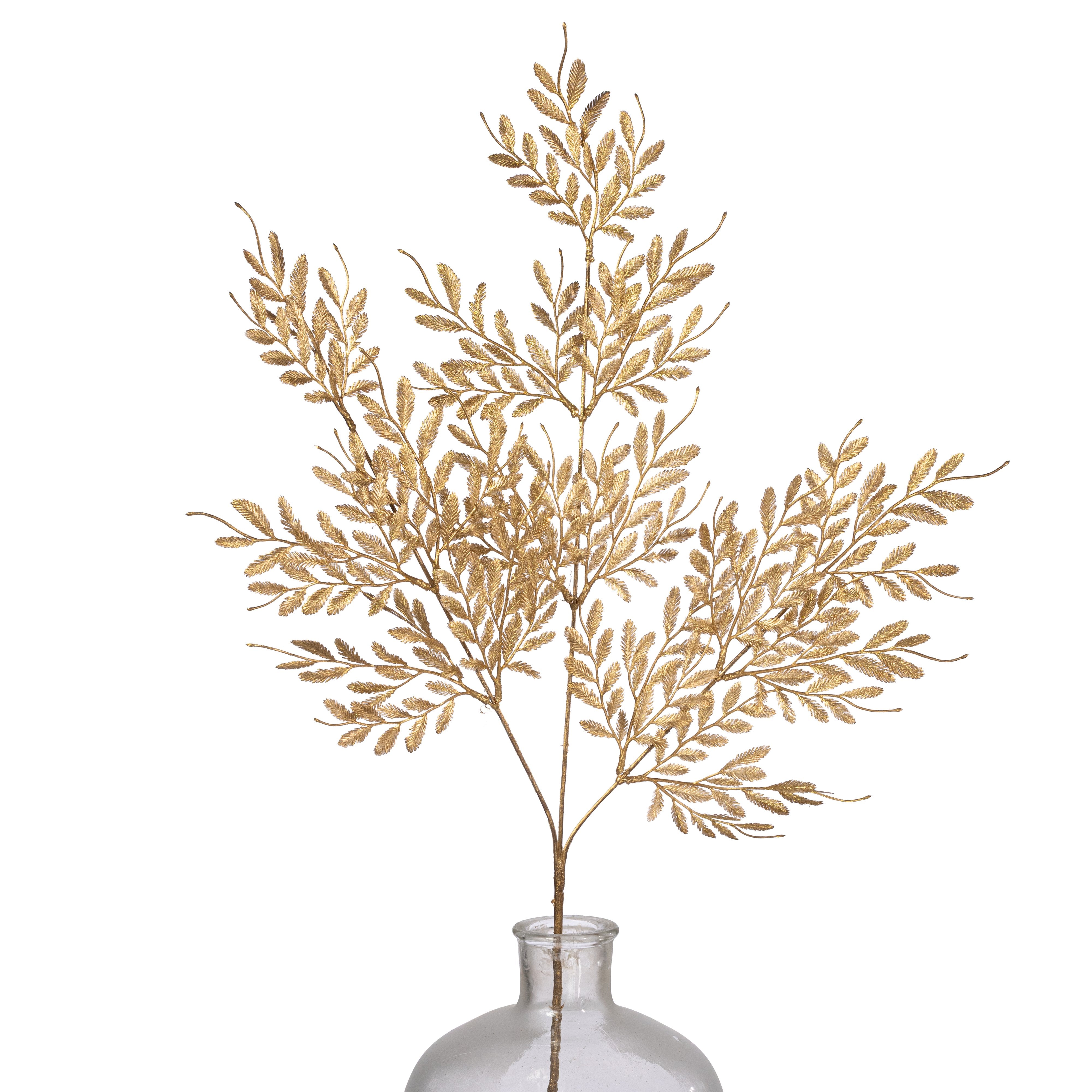 30" Glittered Mini Leaf Spray: Gold Item Number: 2826160GD