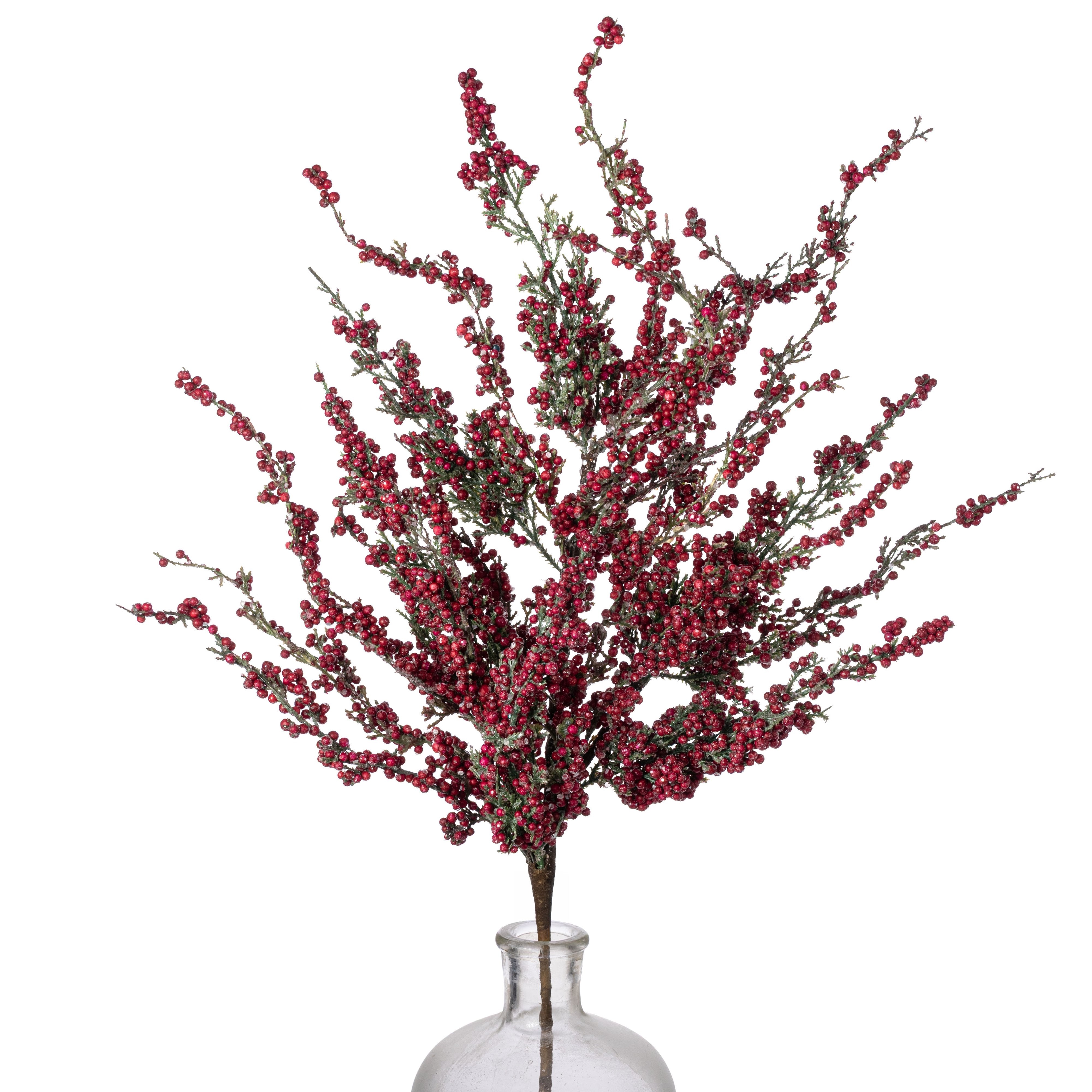 30" Mini Berry Cluster Spray: Cranberry Red Item Number: 65676-RD