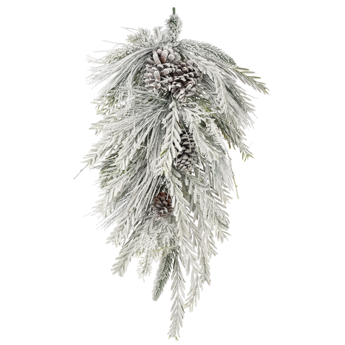 30" Mixed Flocked Pine & Pinecone Teardrop Item Number: 85161