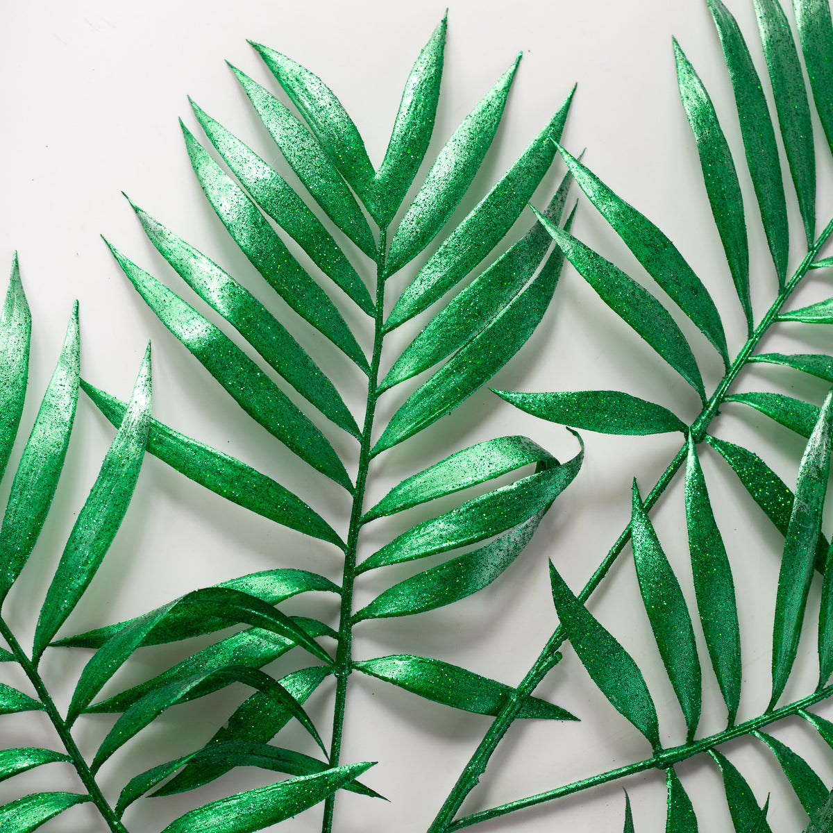 30" Plastic Metallic Palm Fern Spray: Green Lifestyle Photo