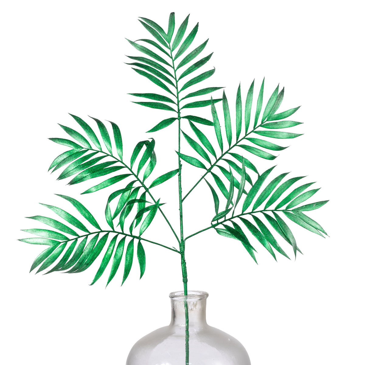 30" Plastic Metallic Palm Fern Spray: Green Item Number: 86885GN