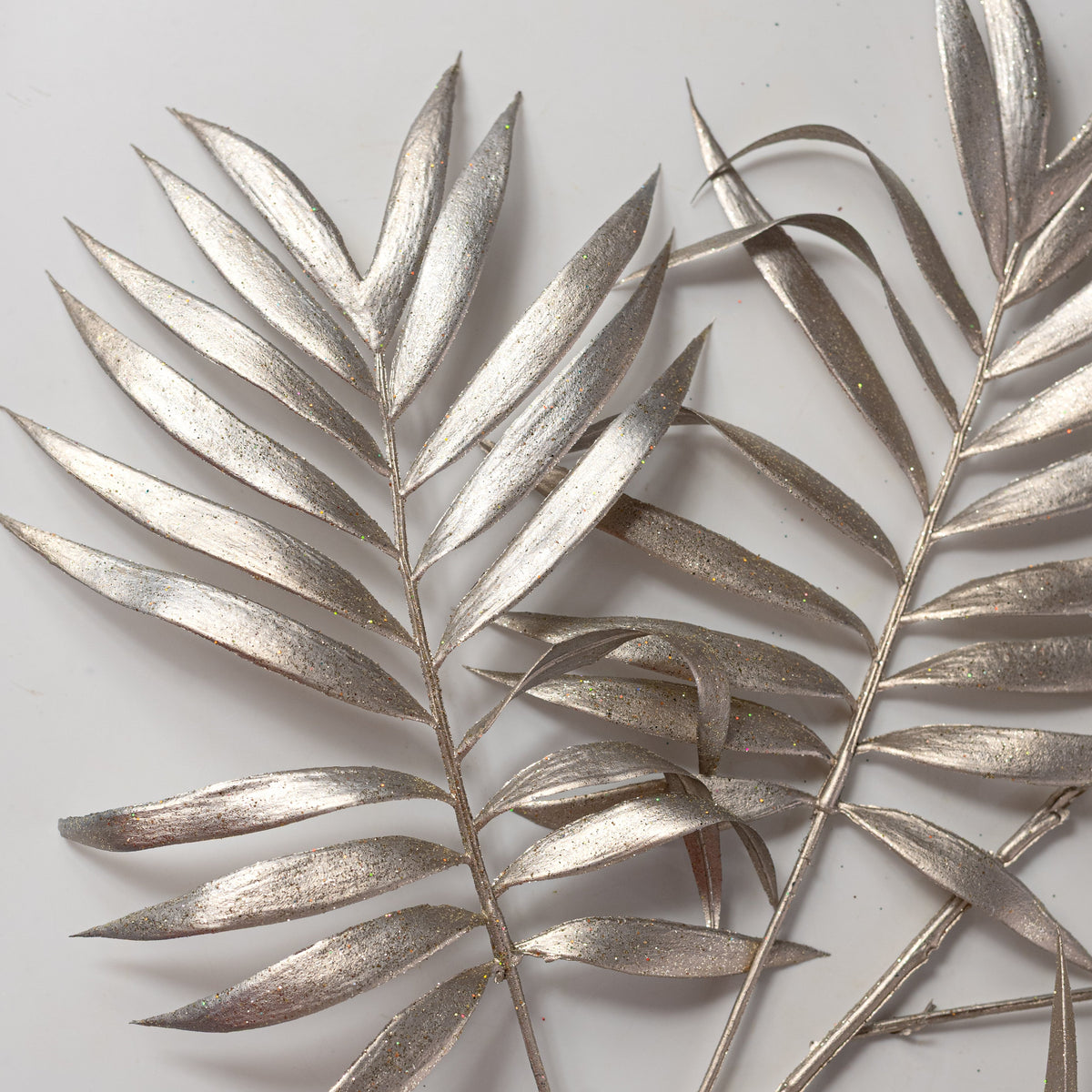 30" Plastic Metallic Palm Fern Spray: Platinum Gold Lifestyle Photo