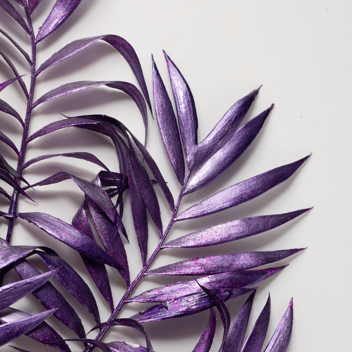 30" Plastic Metallic Palm Fern Spray: Purple Lifestyle Photo