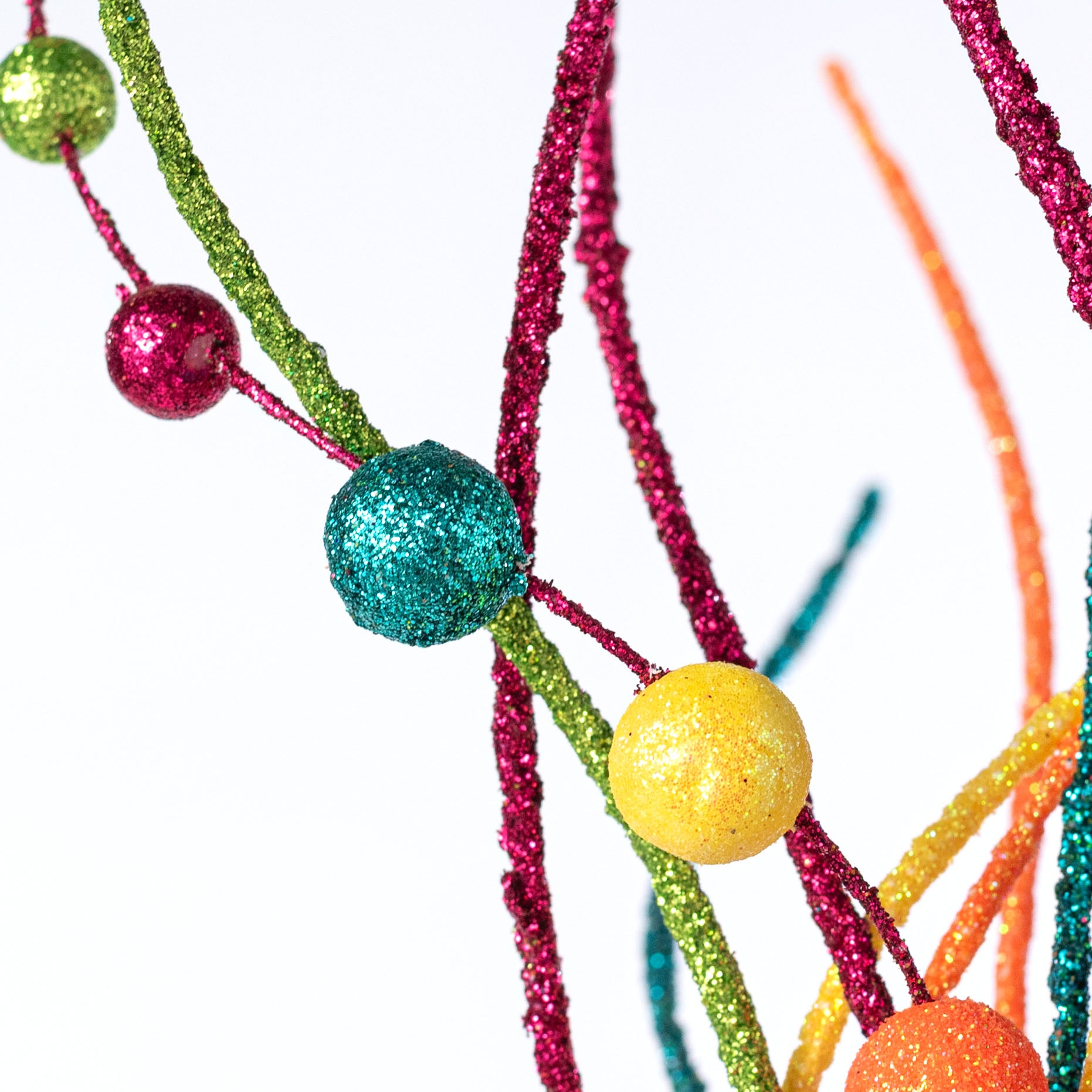 31" Glittered Balls & Twigs Spray: Fiesta Lifestyle Photo