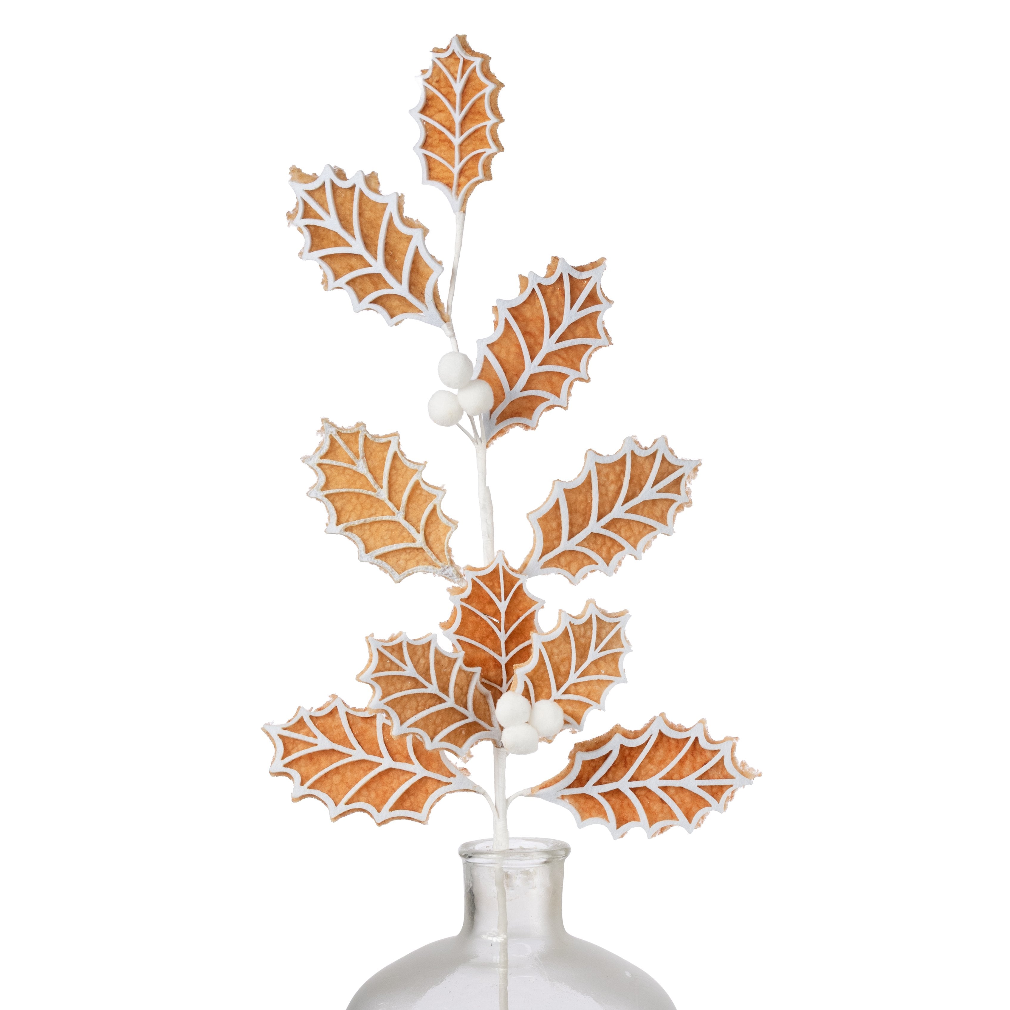 31" Holly Leaves & Balls Spray: Gingerbread Item Number: 86831BN