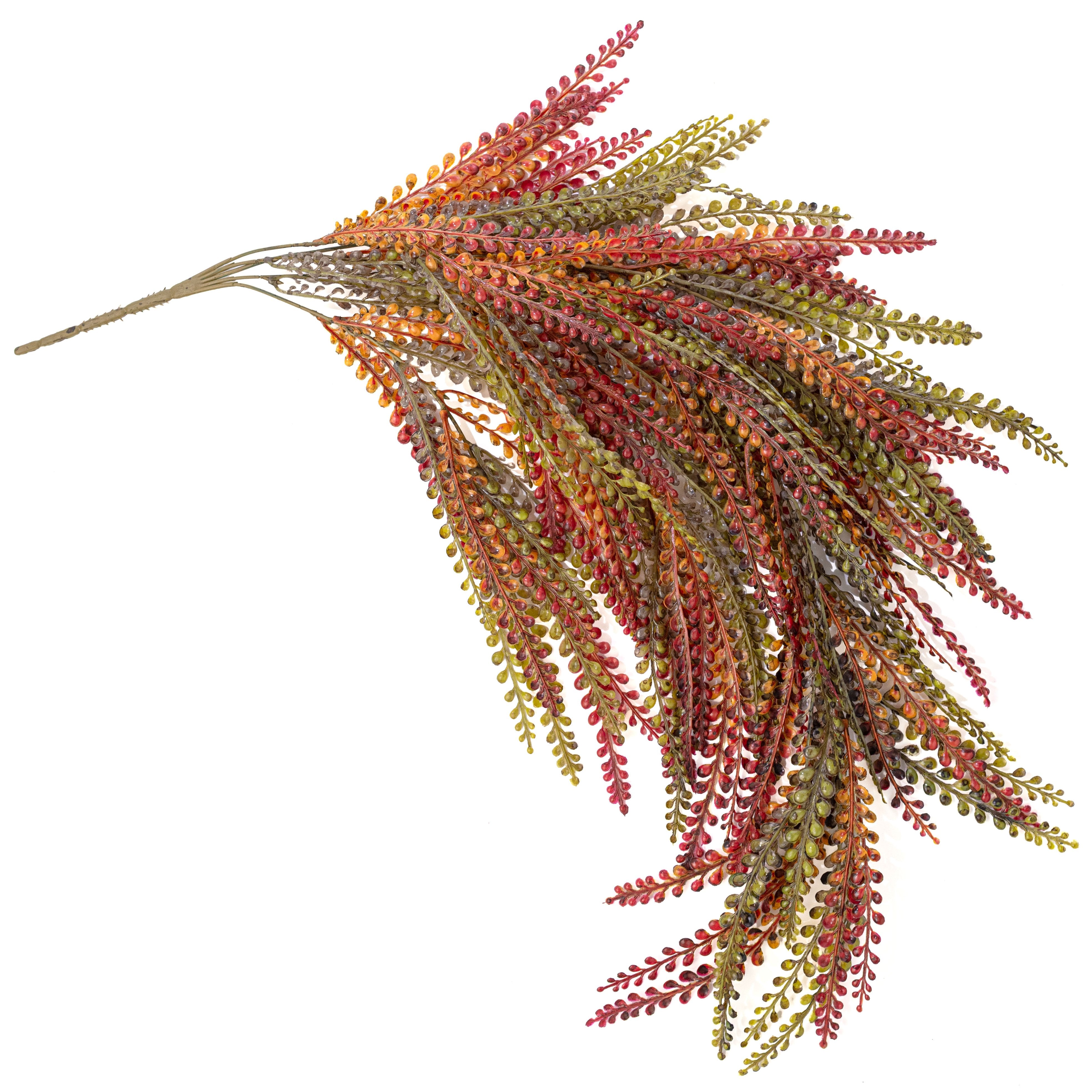 32" BUDGET Button Fern Hanging Bush: Fall Mix (5 Stem) Item Number: 32317