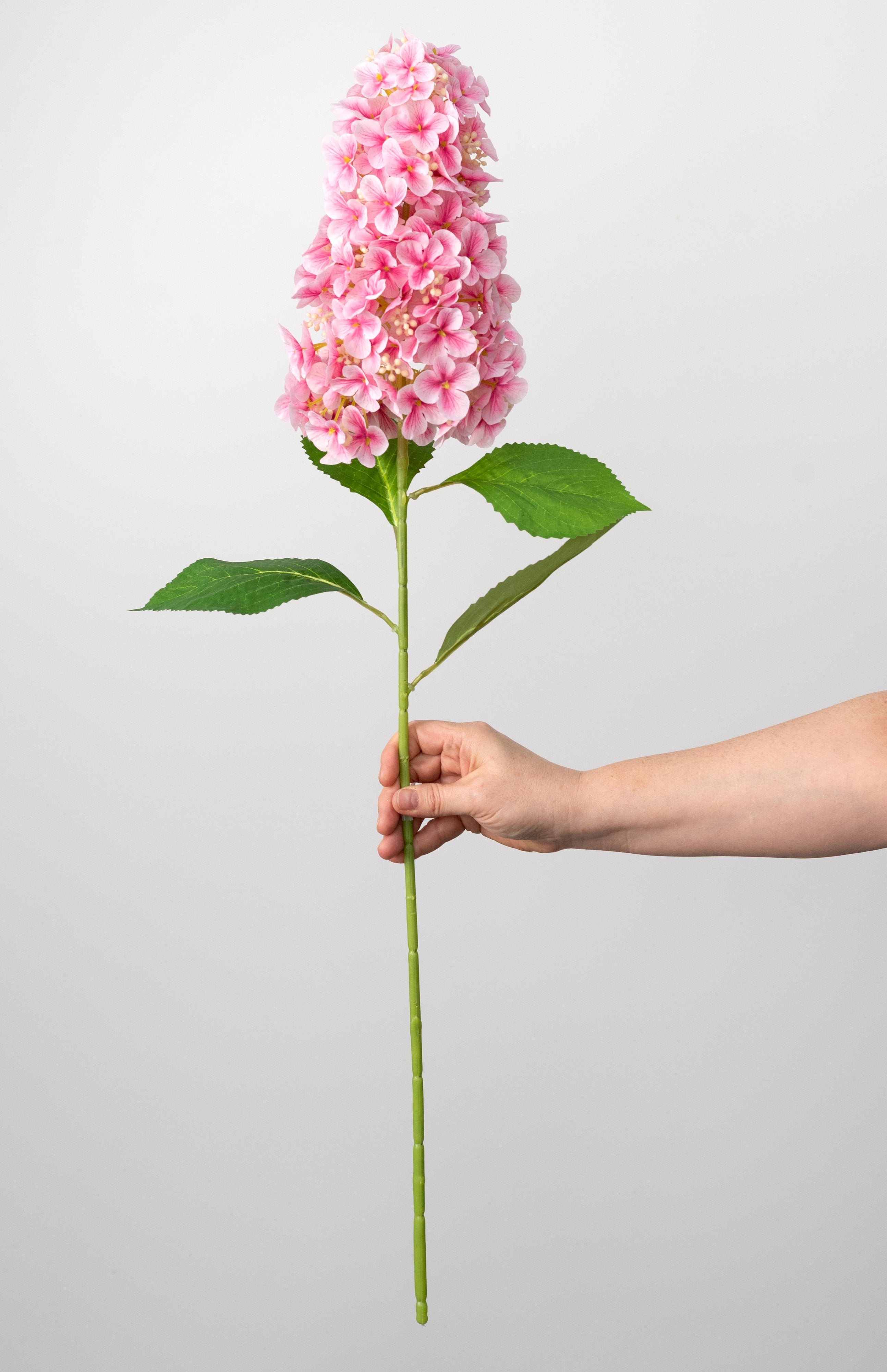 32" Fabric Cone Hydrangea Stem: Pink detail photo 3