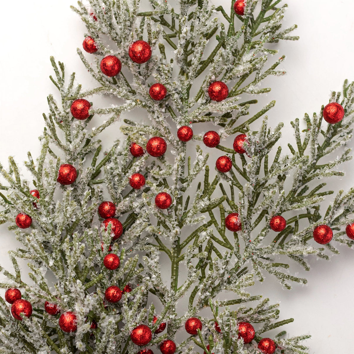 32" Glittered Cedar & Berry Spray: Red Lifestyle Photo