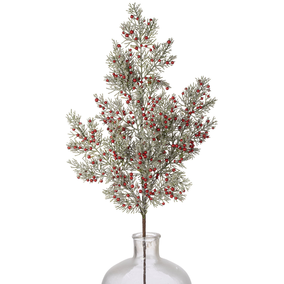 32" Glittered Cedar & Berry Spray: Red Item Number: 85775-RD