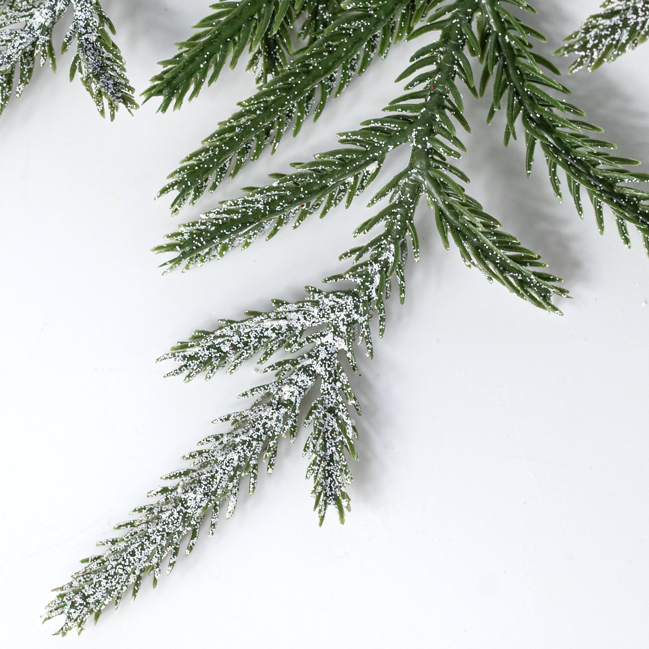 32" Soft Touch Glittered Frost Norfolk Pine Teardrop detail photo 3