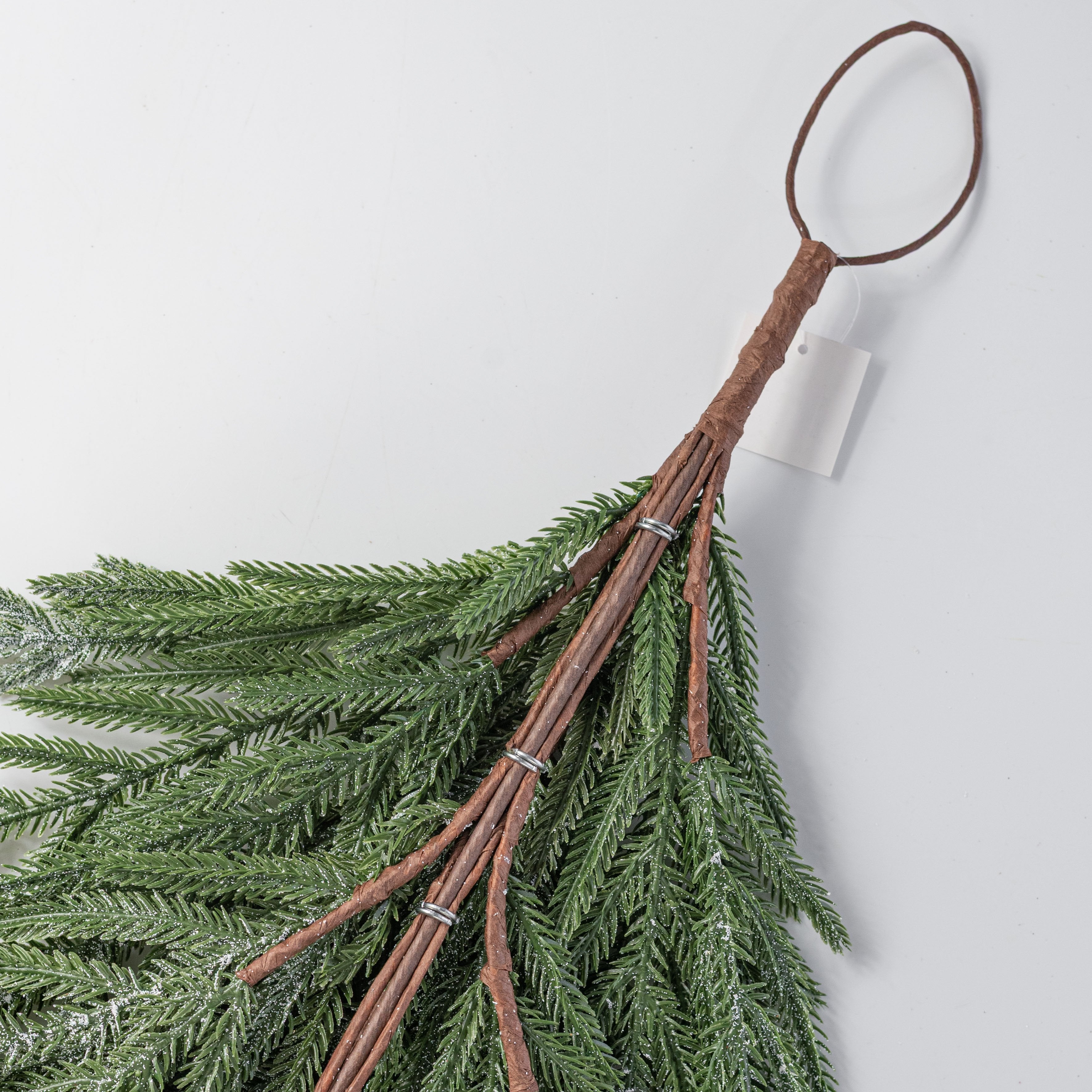 32" Soft Touch Glittered Frost Norfolk Pine Teardrop detail photo 6
