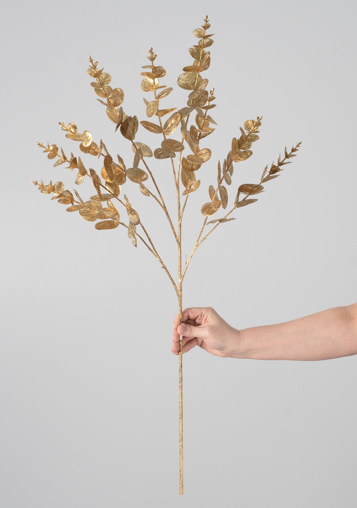 34" Faux Eucalyptus Spray: Metallic Gold detail photo 3