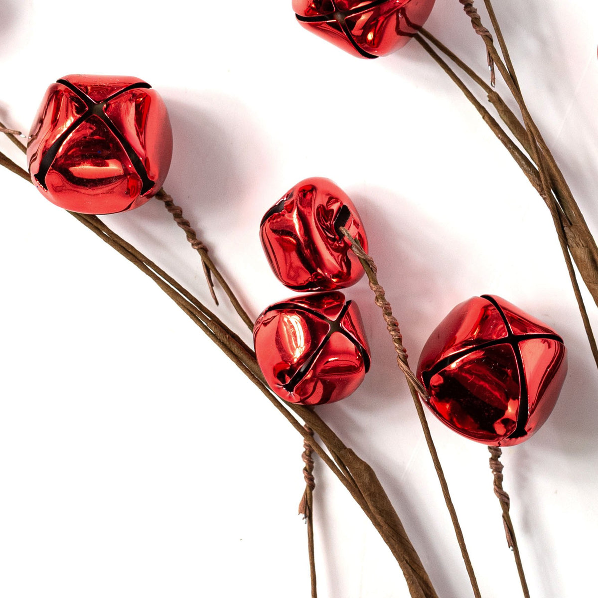 34" Jingle Bell Hanging Spray: Shiny Red Lifestyle Photo