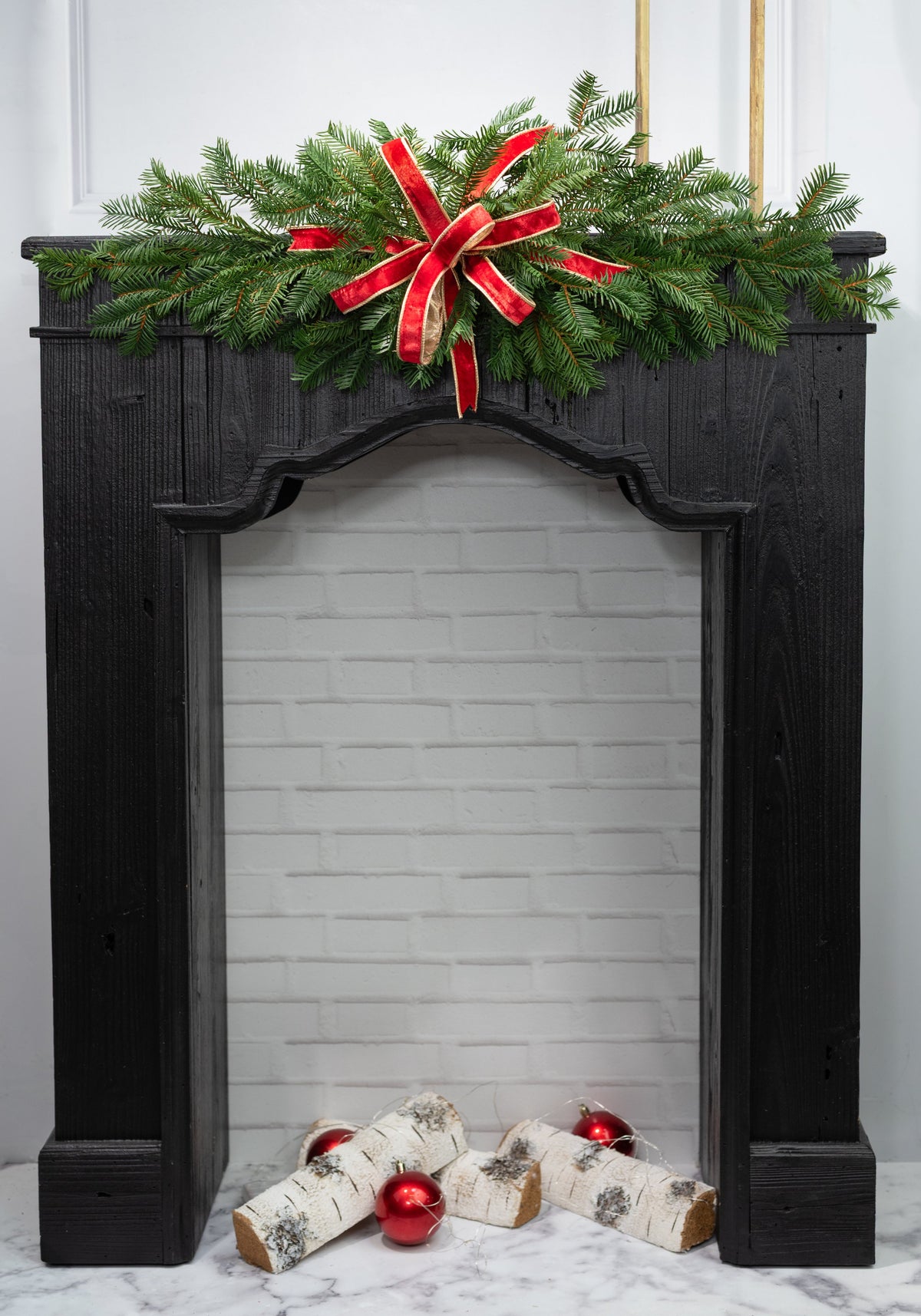 36" Real Touch Balsam Pine Swag: Two-Tone Green Lifestyle Photo