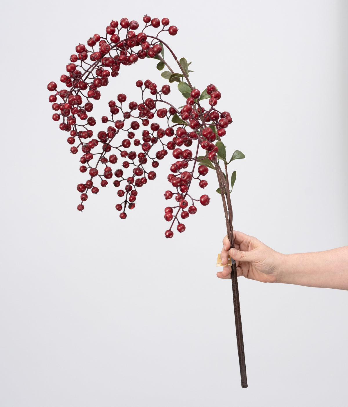 39" Weather Resistant Cascading Berry & Leaves Spray: Burgundy detail photo 3