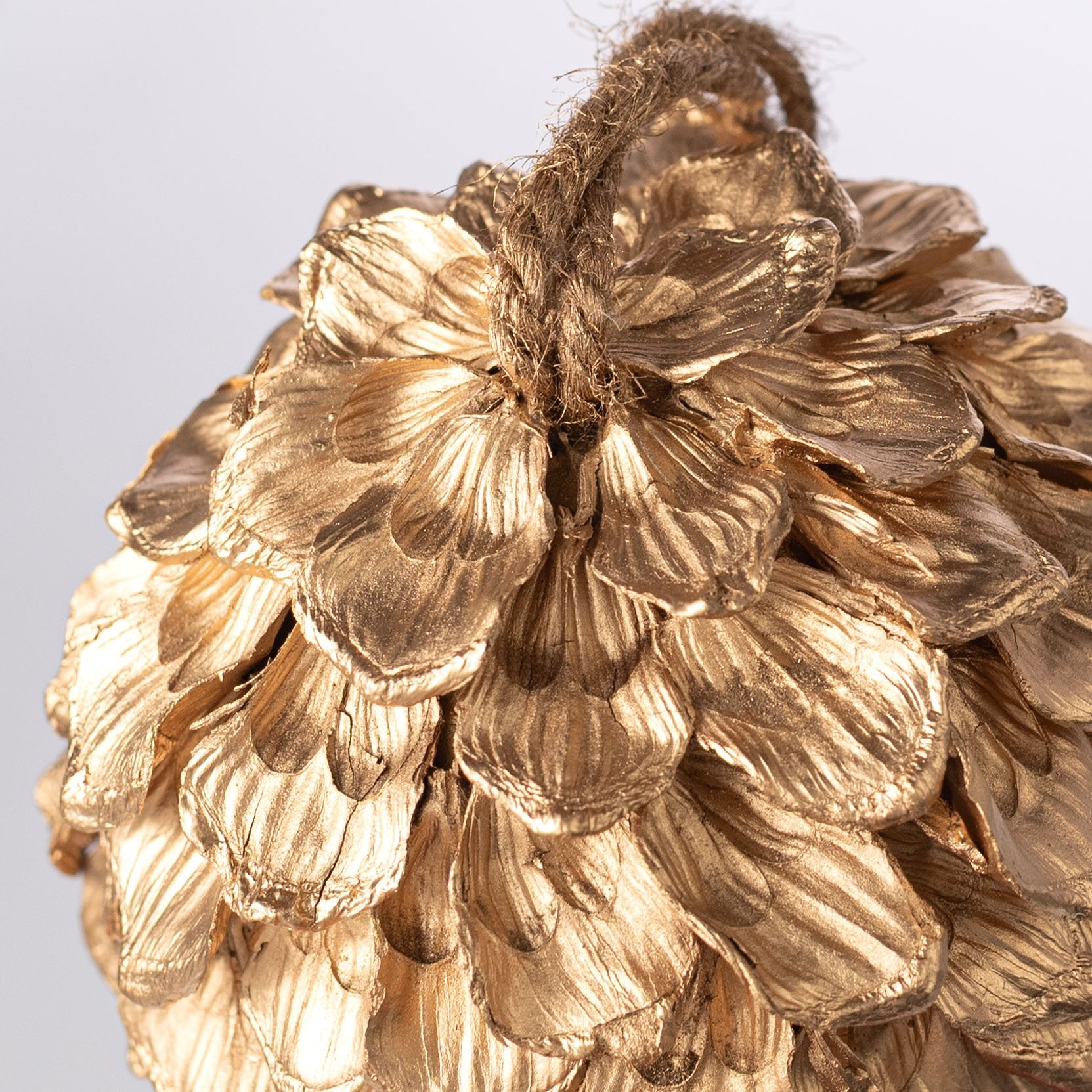 4.5" Pinecone Artichoke Ball Ornament: Gold detail photo 3