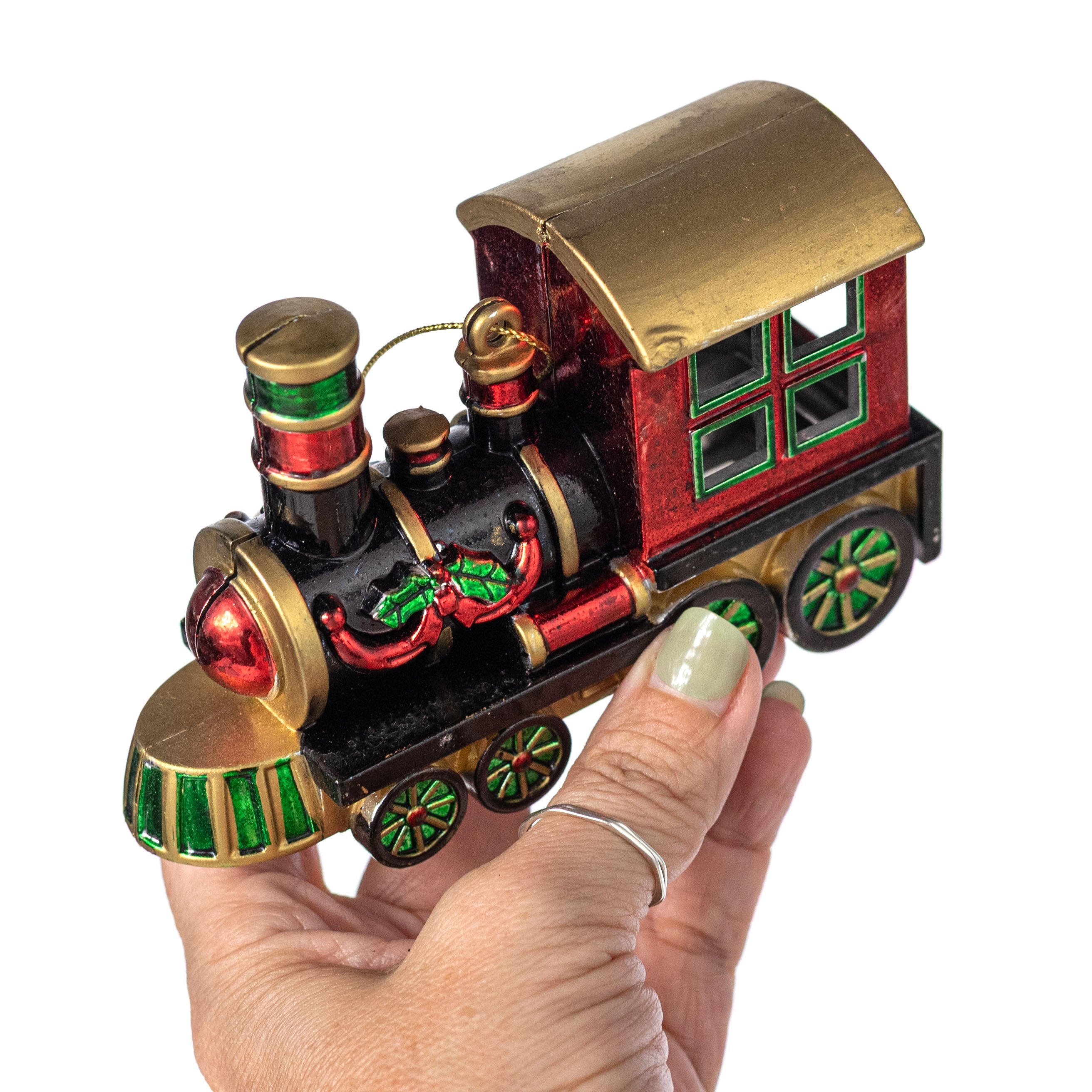 4.75" Christmas Train Ornaments detail photo 3