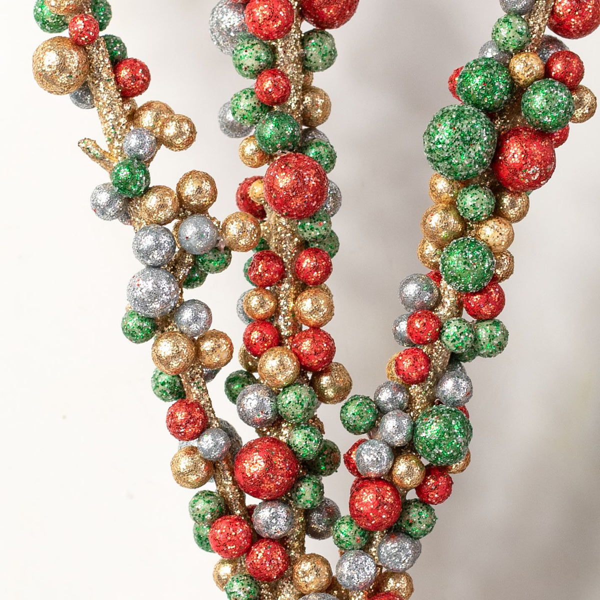 40" Glitter Berry Branch: Red, Green, Gold & Silver Lifestyle Photo