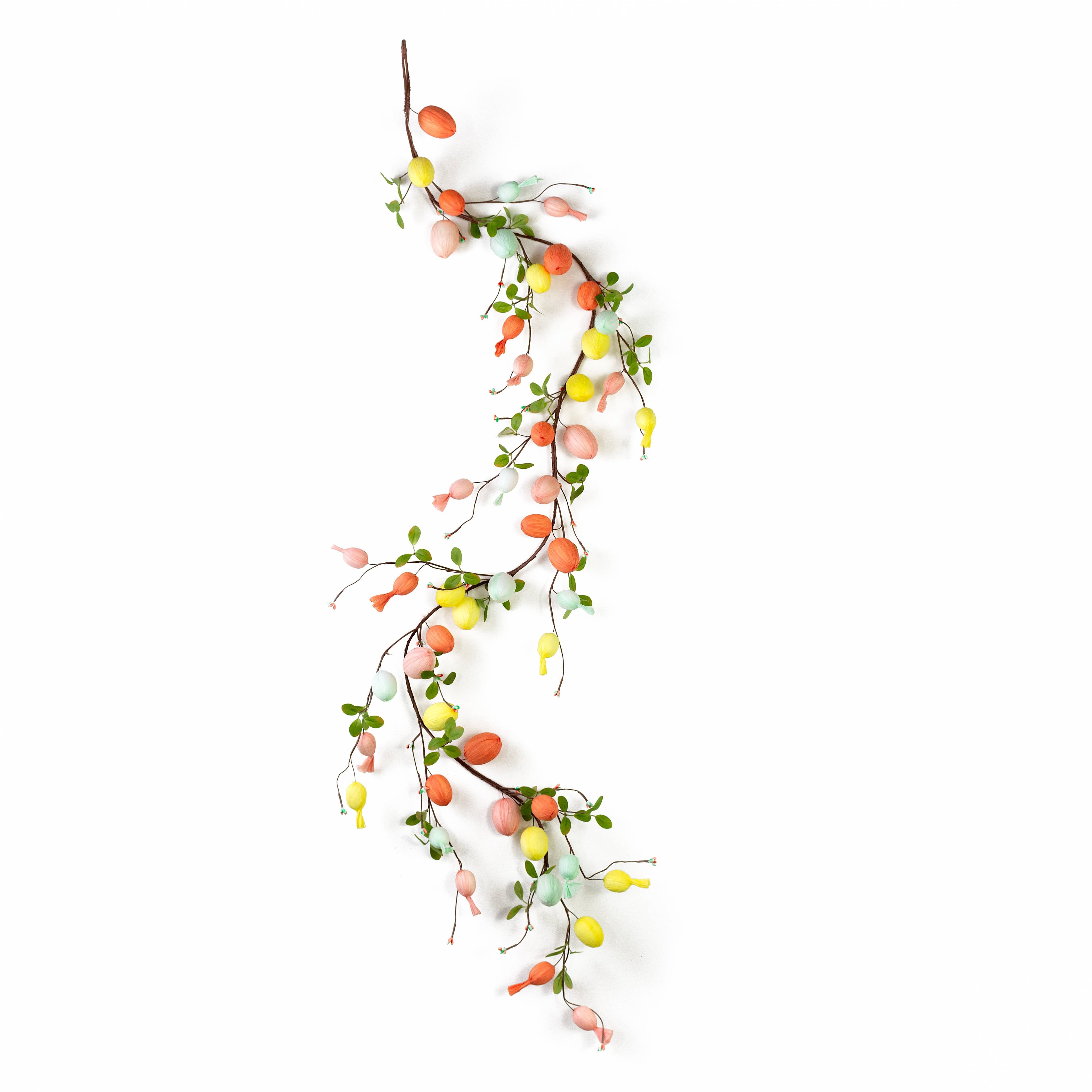 74" Paper Easter Eggs & Leaves Garland