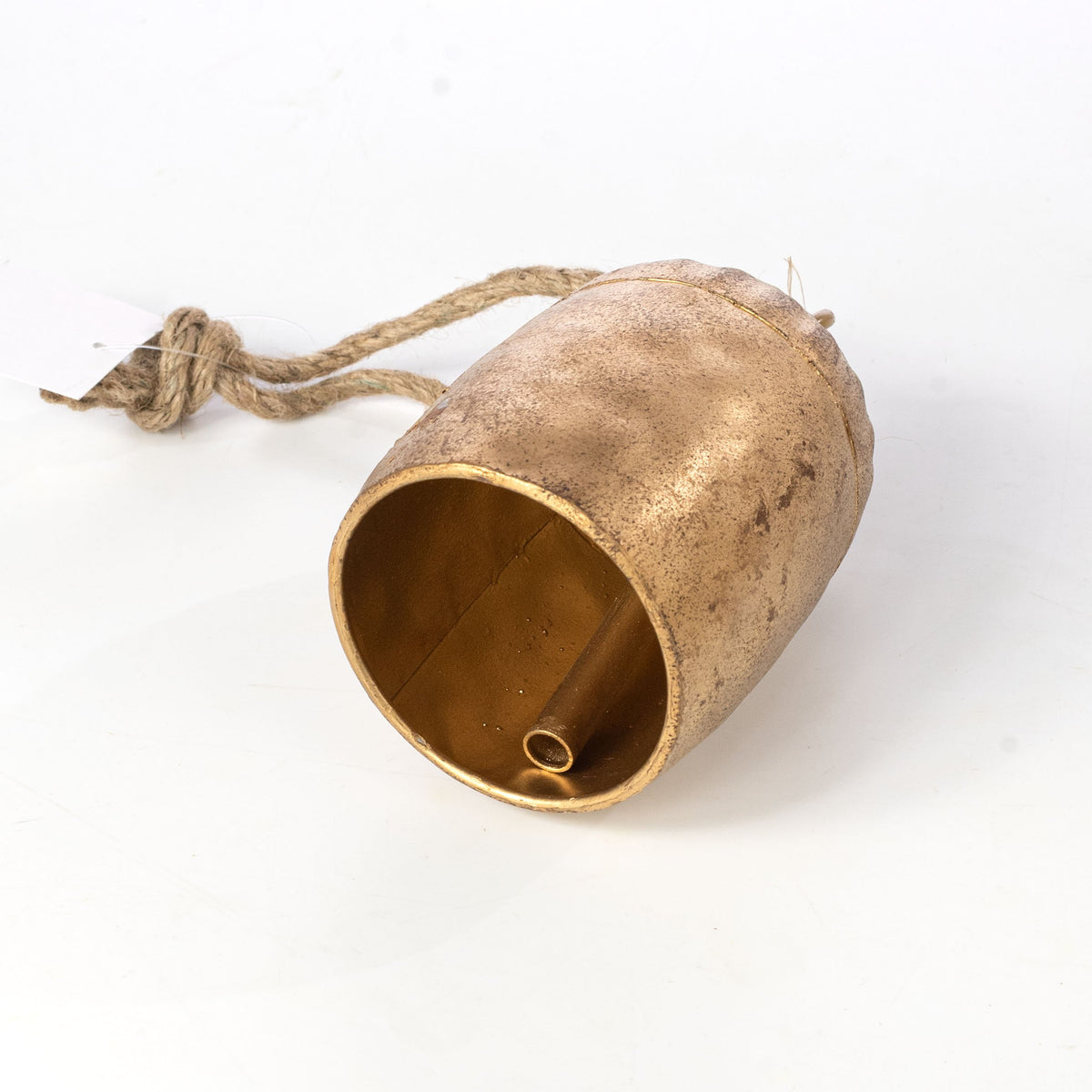 5.5" Oval Cow Bell Ornament: Vintage Gold detail photo 4