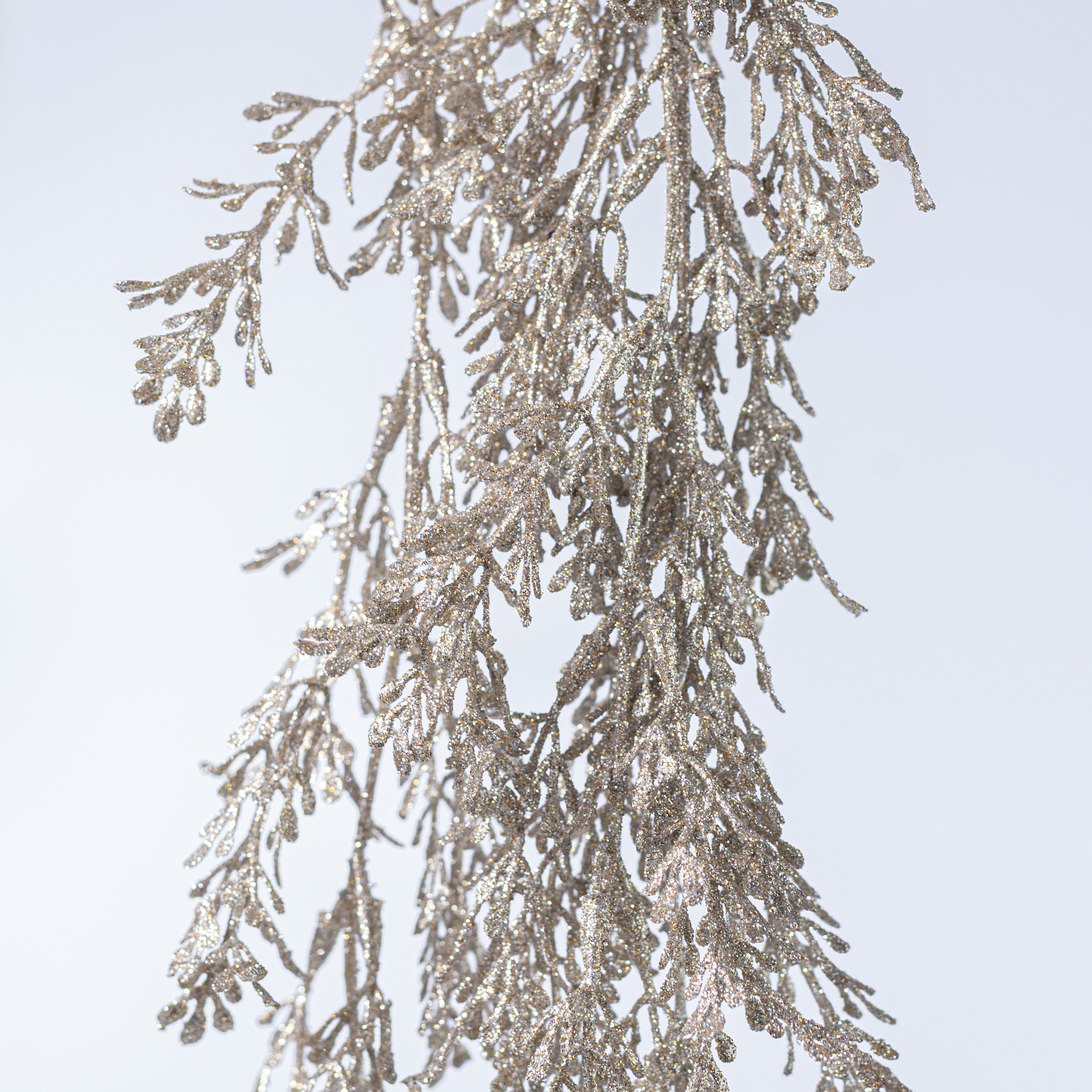 50" Glitter Mini Boxwood Spray: Platinum Silver detail photo 4