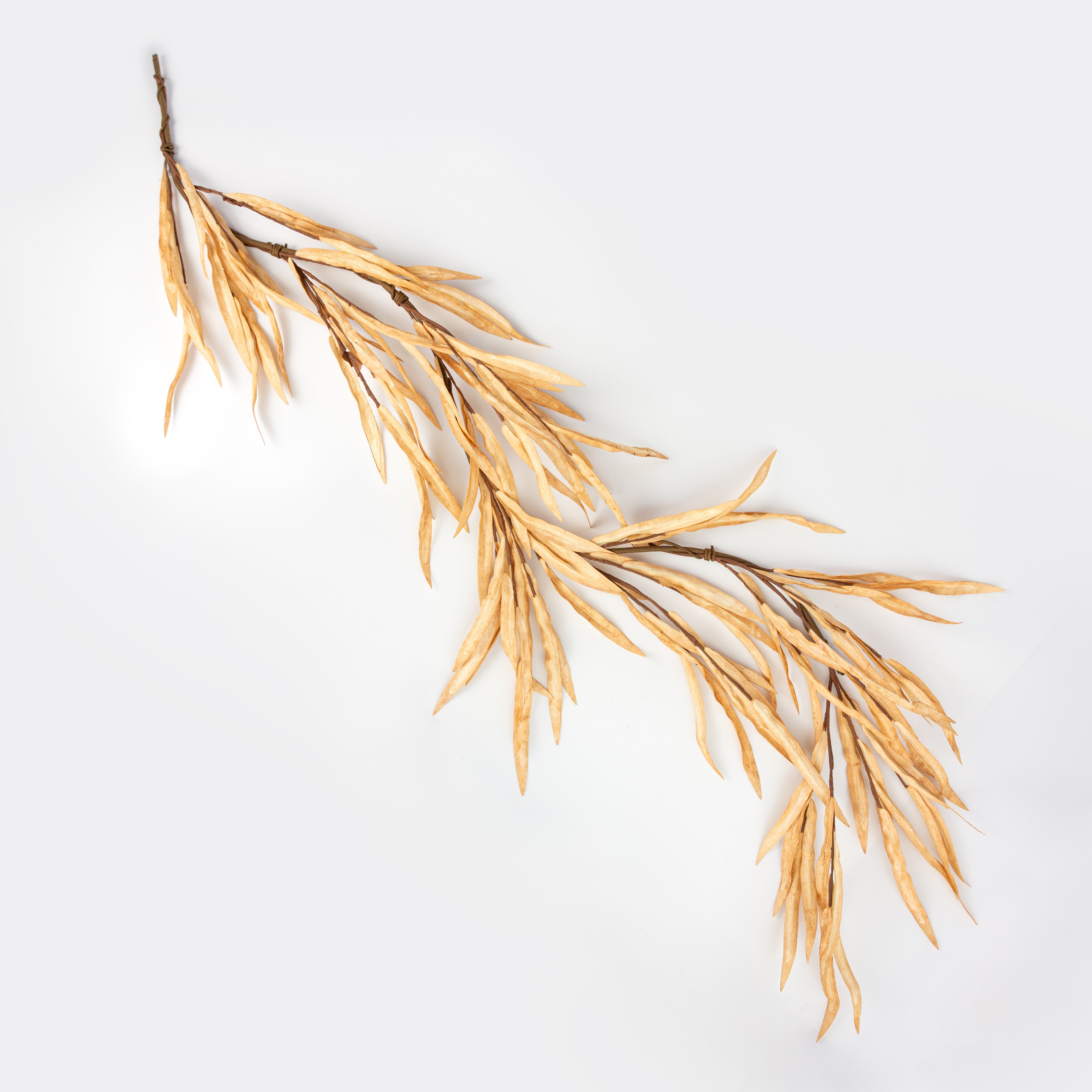 54" Foam Willow Leaves Garland: Beige detail photo 4