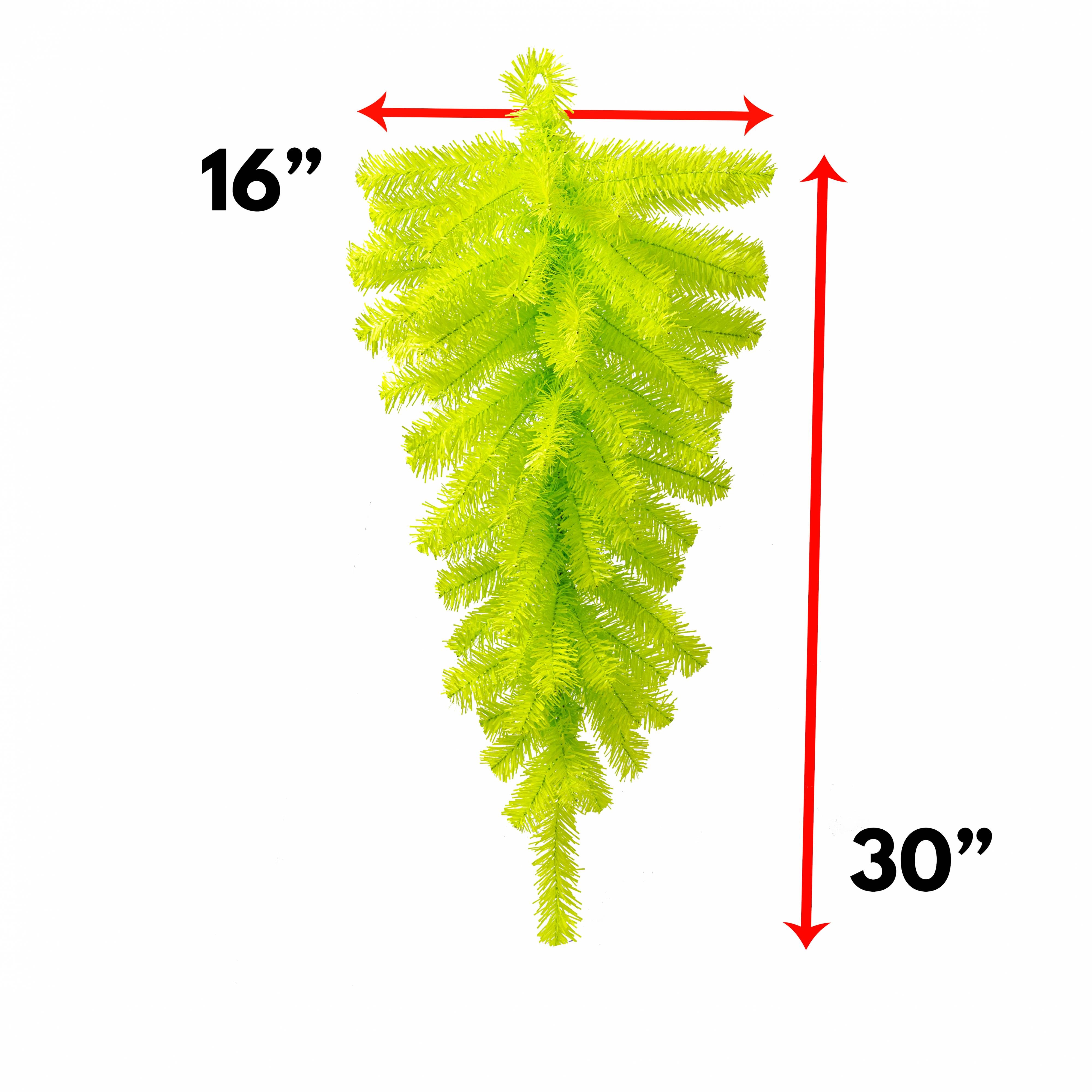 30" Pine Teardrop Swag: Lime Green (70 Tips)