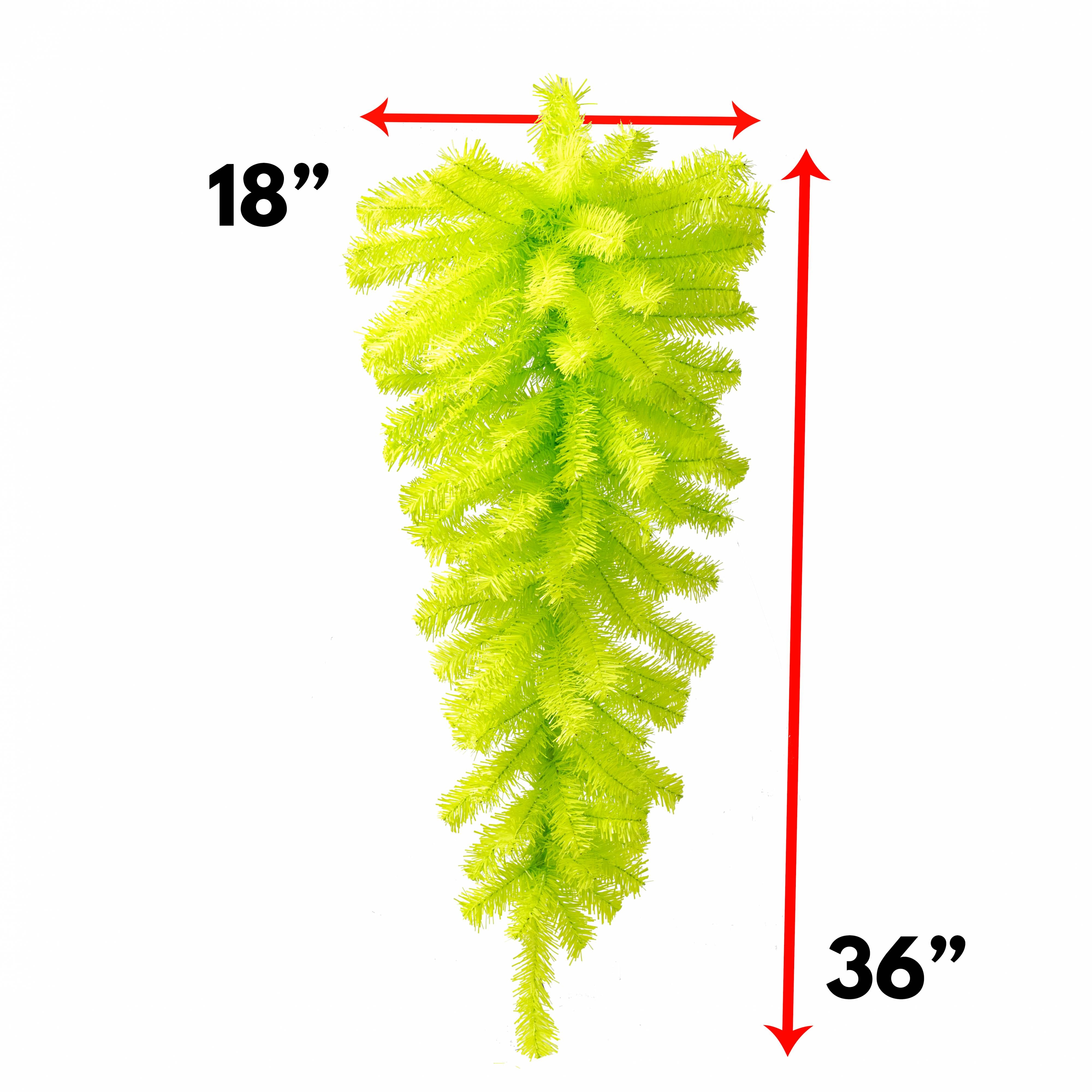 36" Pine Teardrop Swag: Lime Green (90 Tips)