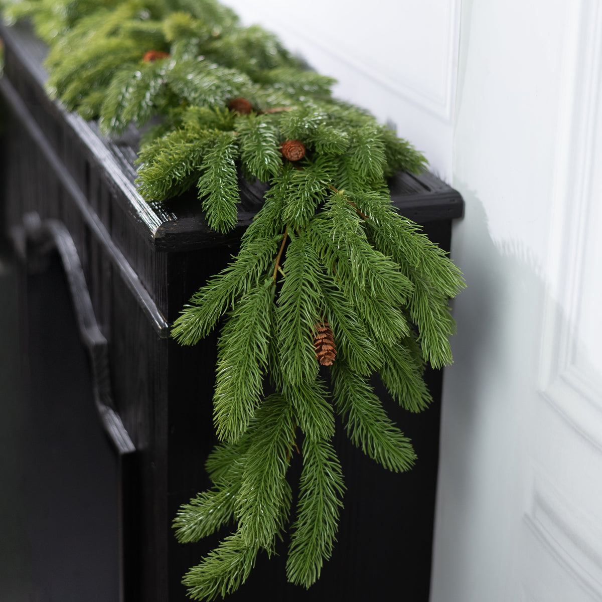 67" Real Touch Douglas Fir & Pinecone Garland Lifestyle Photo