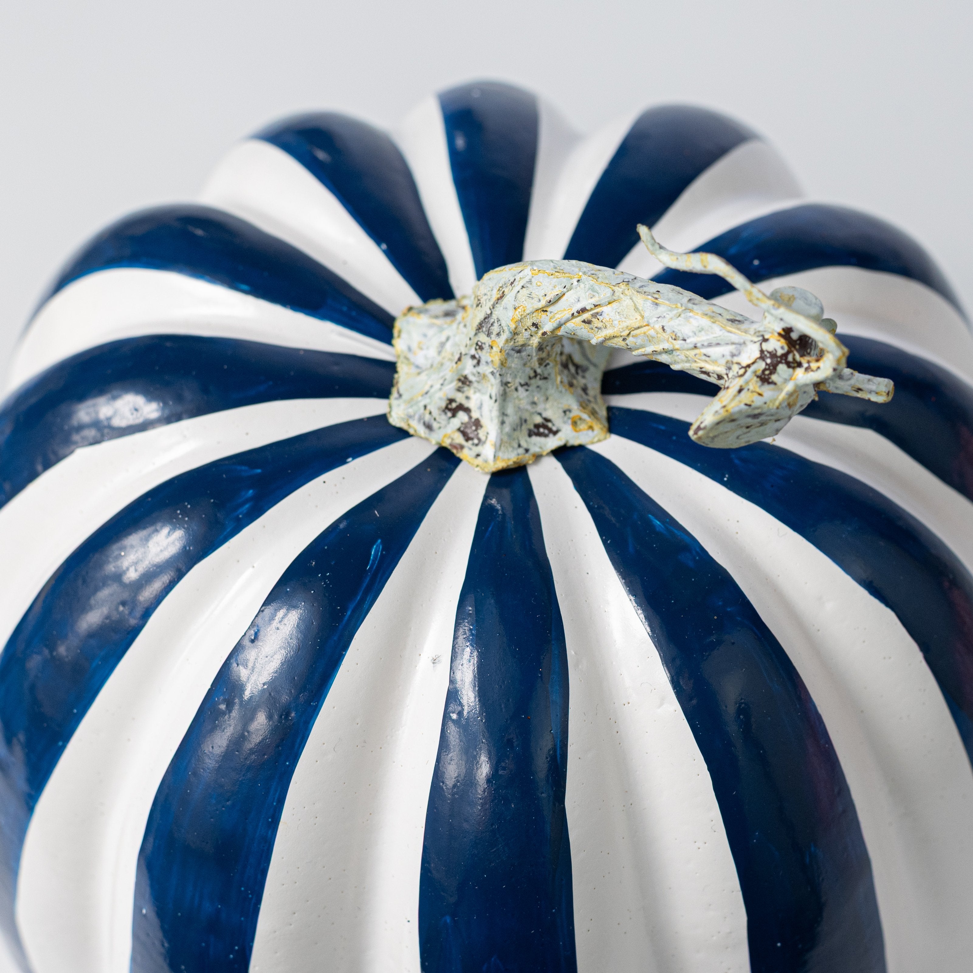 7.5" Striped Foam Pumpkin: Blue & White detail photo 3