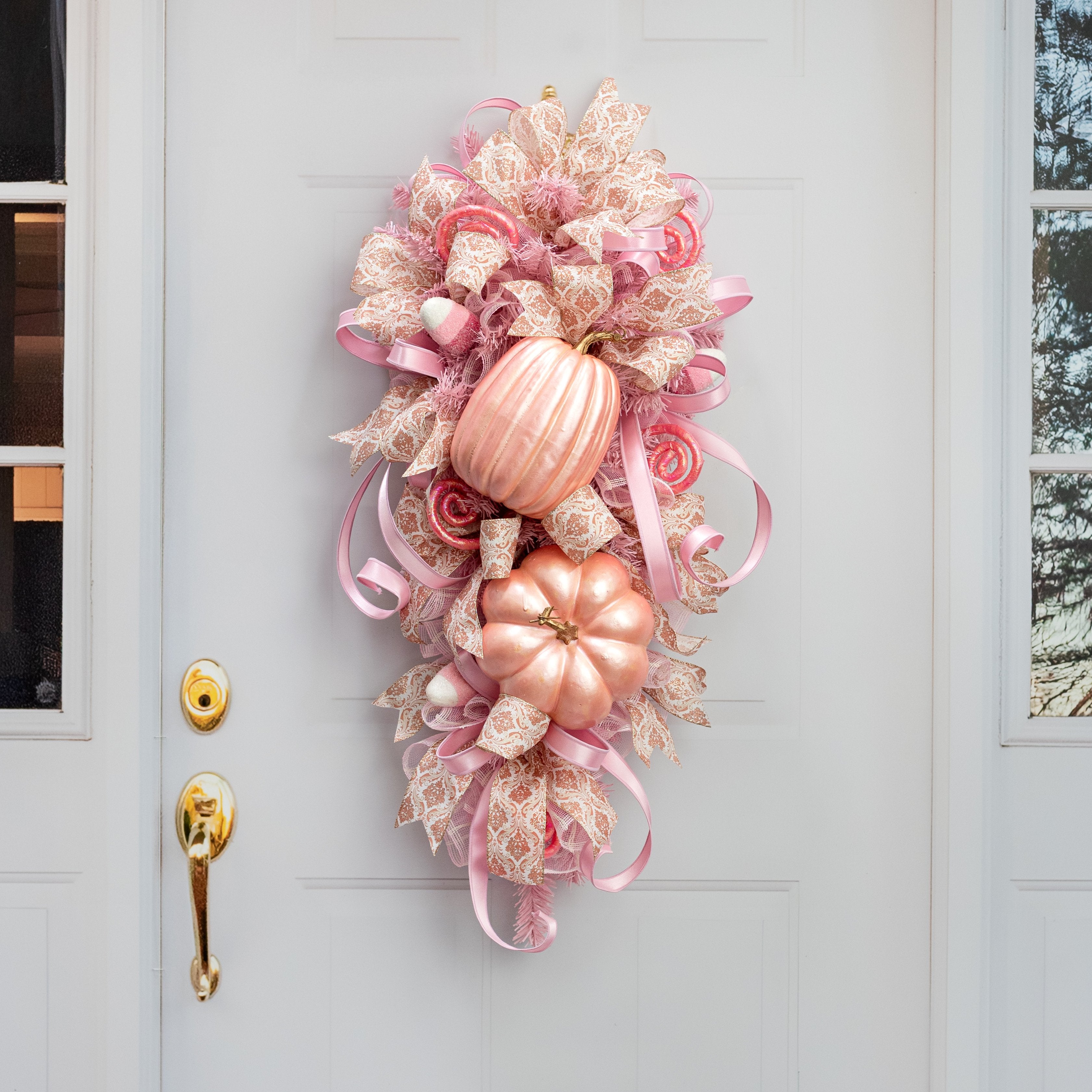 7.5" Tall Foam Pumpkin: Pink Lifestyle Photo
