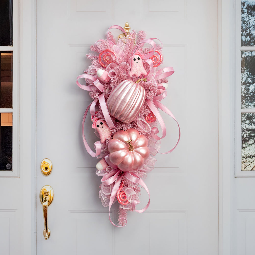 7.5" Wide Foam Pumpkin: Mauve Lifestyle Photo