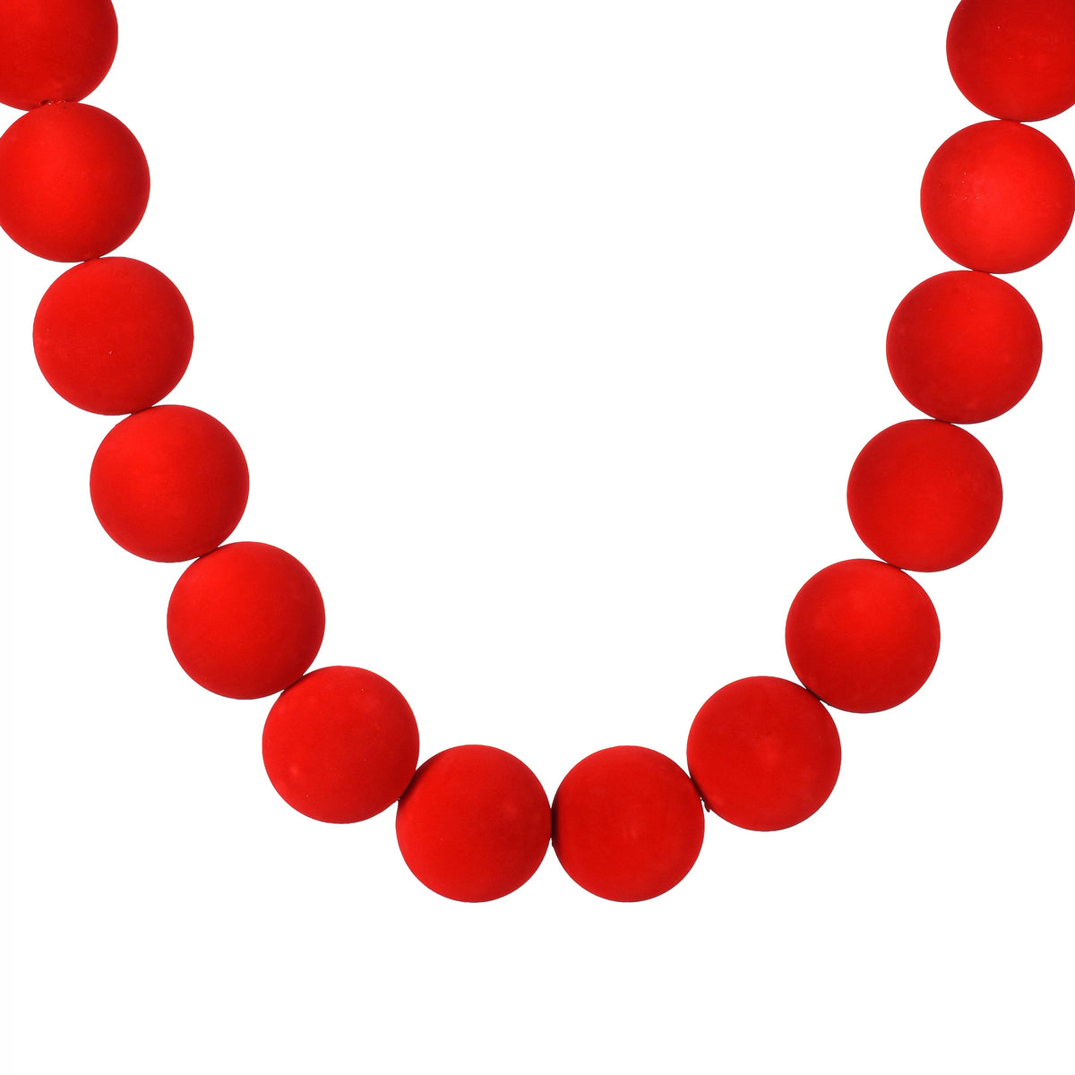 72" Flocked Ball Garland: 100mm Red (18 Balls) Item Number: XG915224