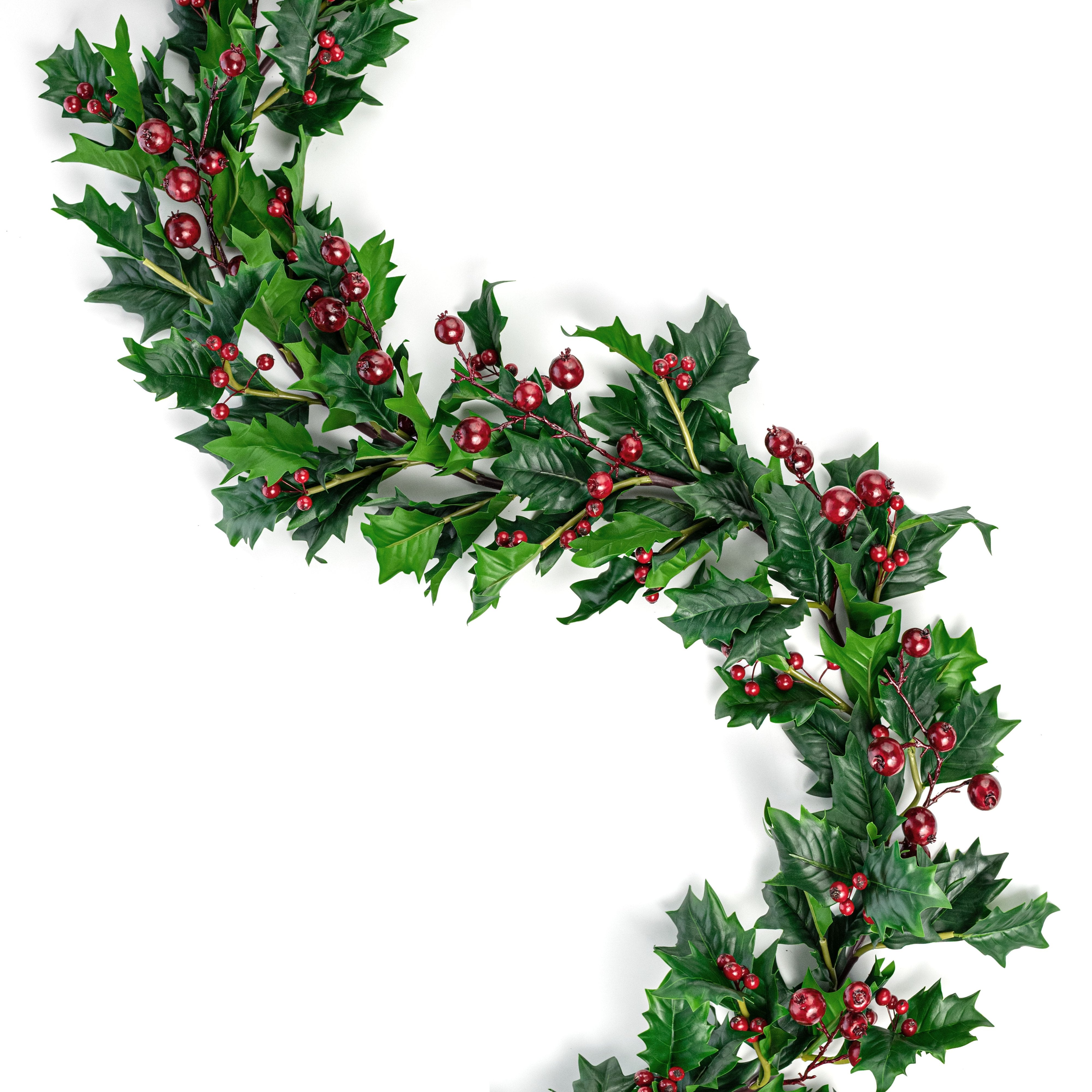 74" Holly Leaf & Berries Garland Item Number: 2844062GR