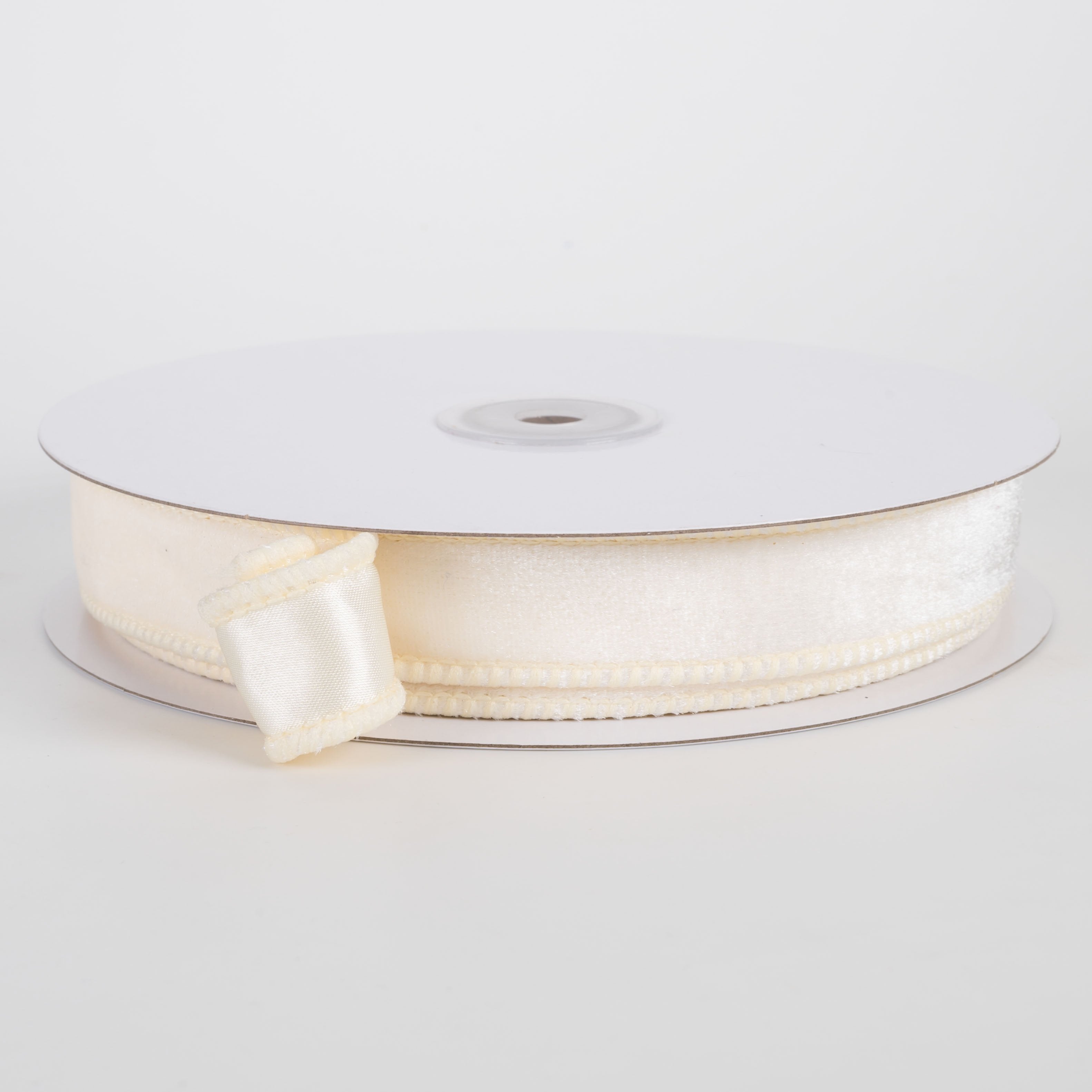 7/8" Deluxe Velvet Satin Backing Ribbon: Cream (10 Yards) Item Number: RGE7658A1