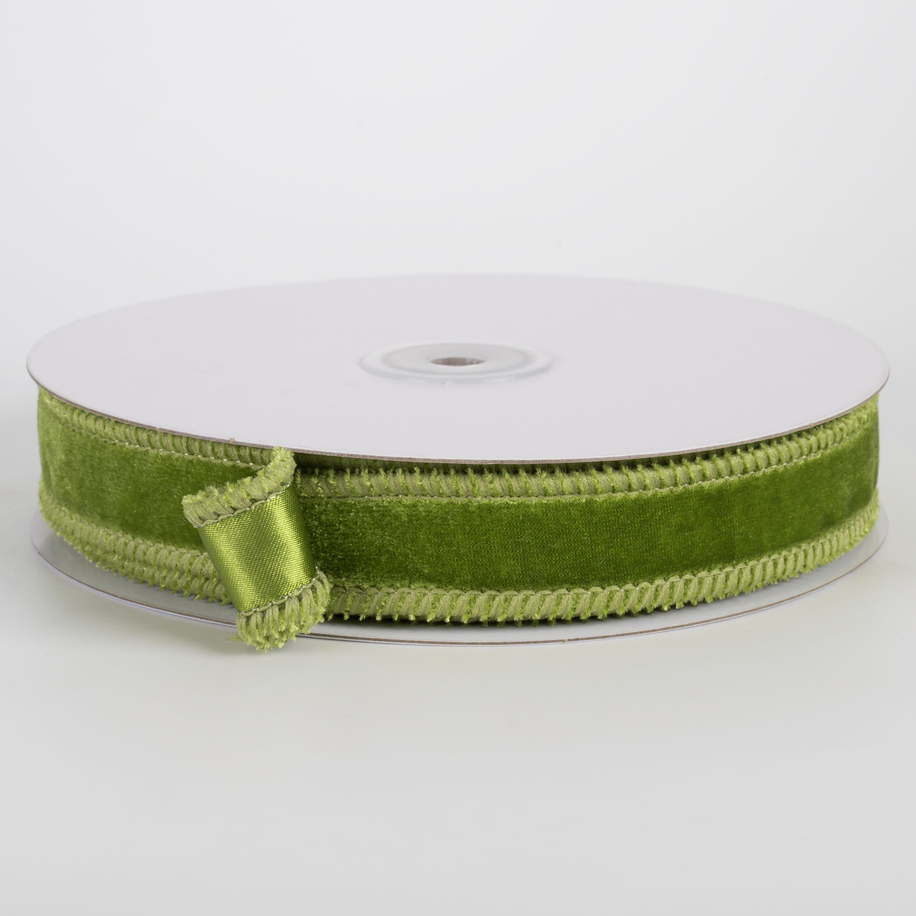 7/8" Deluxe Velvet Satin Backing Ribbon: Moss Green (10 Yards) Item Number: RGE765883
