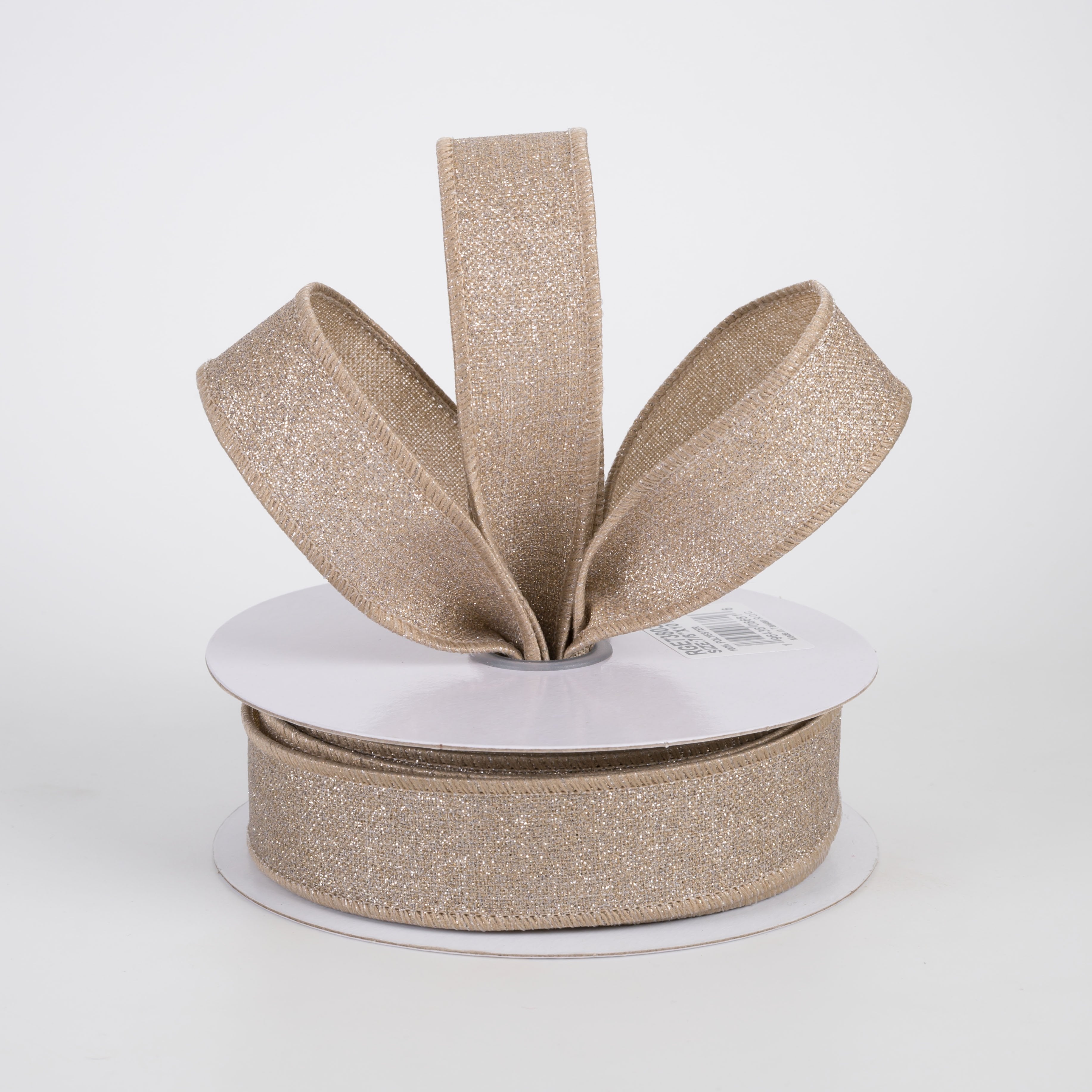7/8" Fine Glitter on Royal Ribbon: Taupe (10 Yards) Lifestyle Photo