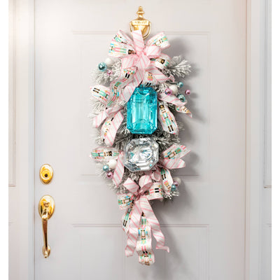 7.75" Tall Jewel Gem Ornament: Aqua Blue