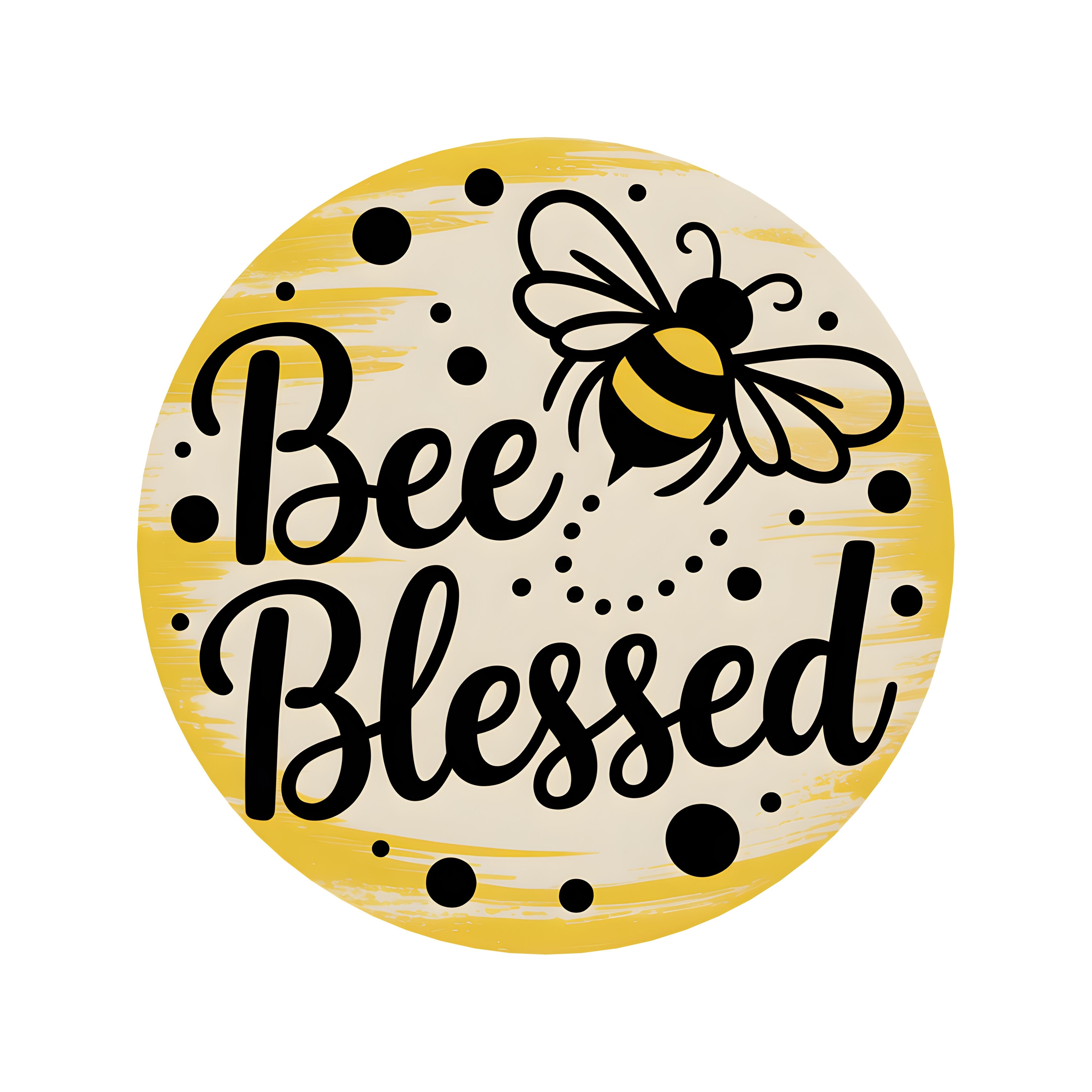 8.5" Round Waterproof Sign: Bee Blessed Bumblebee Item Number: CD1211NH-085