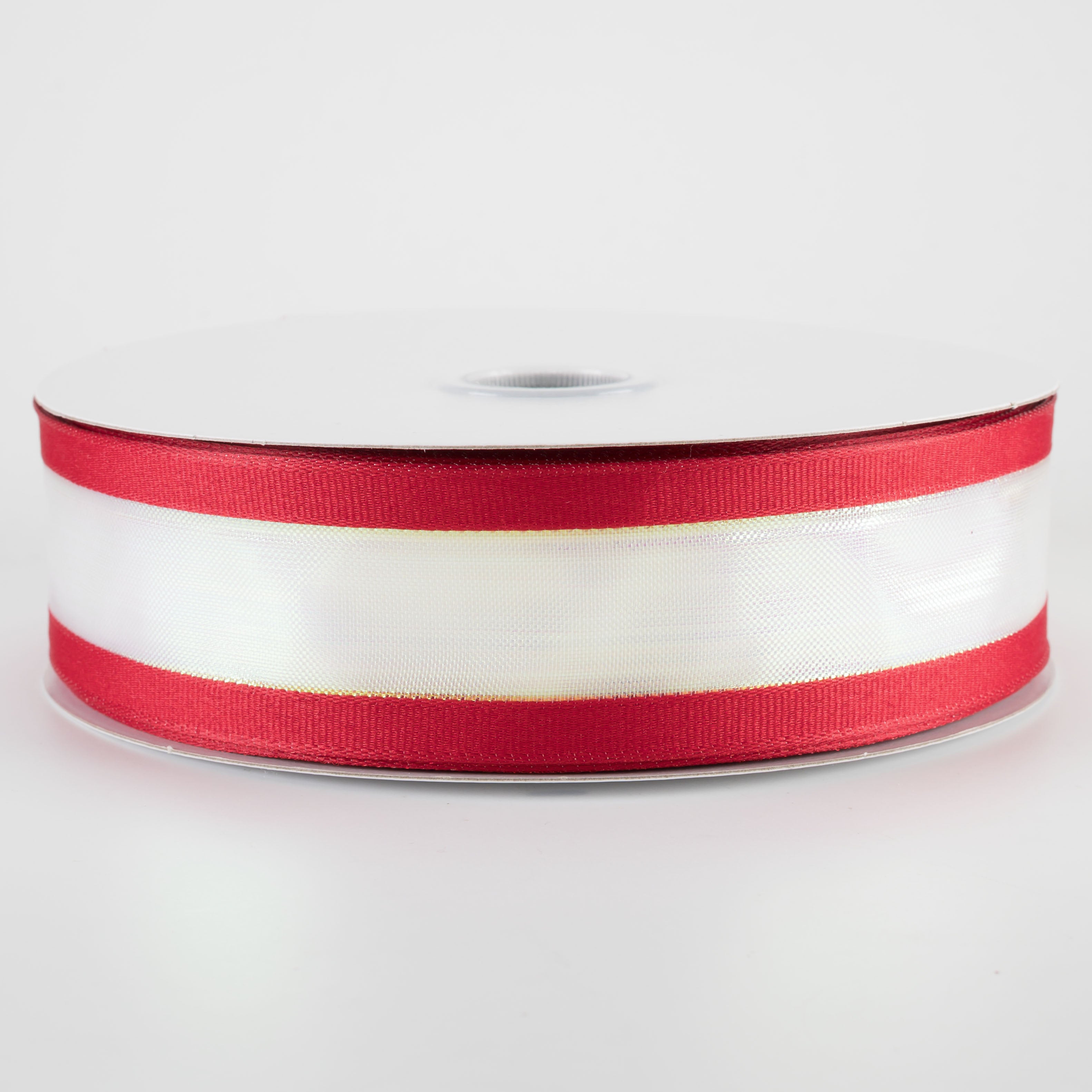1.5" Super Iridescent Sheer with Grosgrain Edge Ribbon: Dark Red (50 Yards)