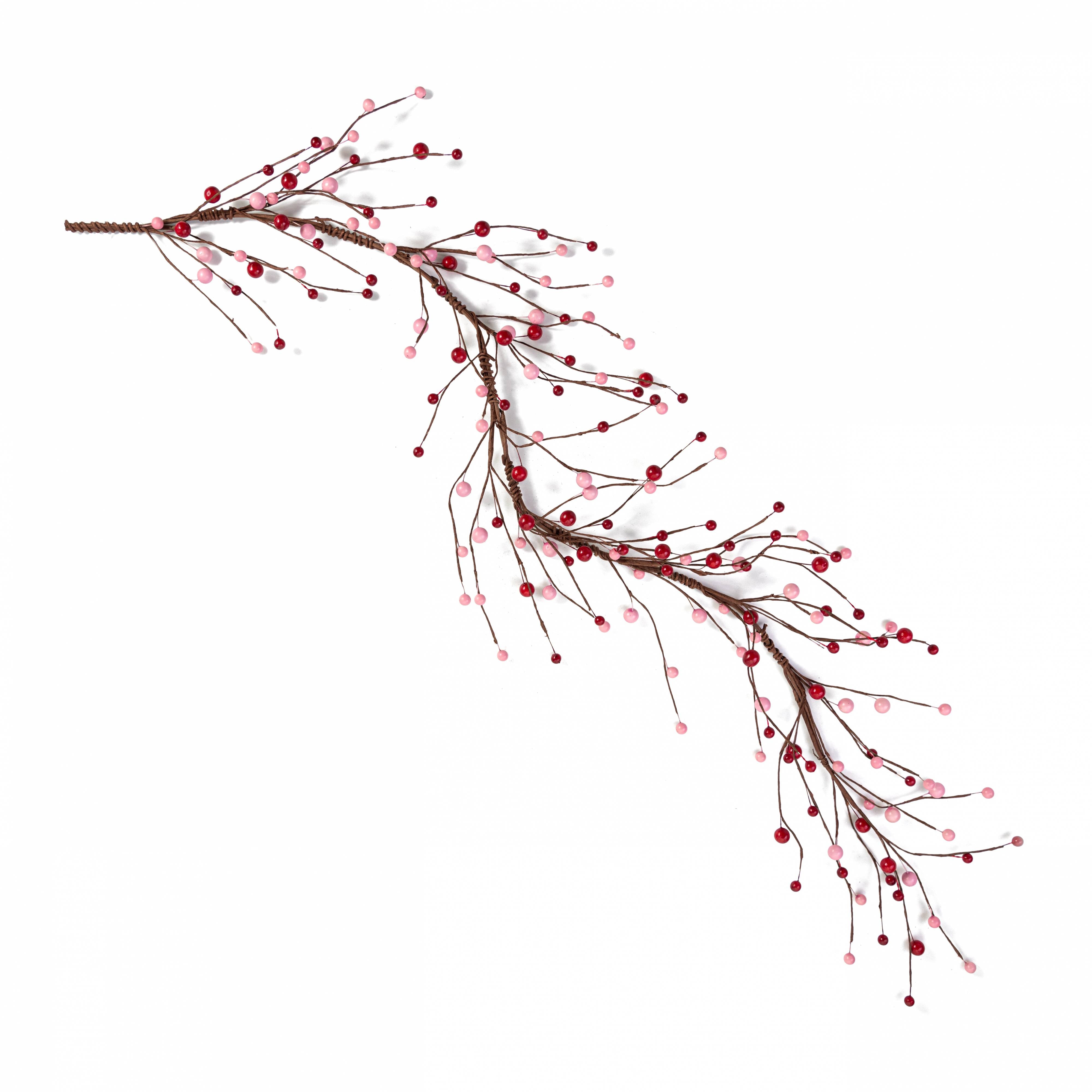 4' Berry Garland: Red & Pink