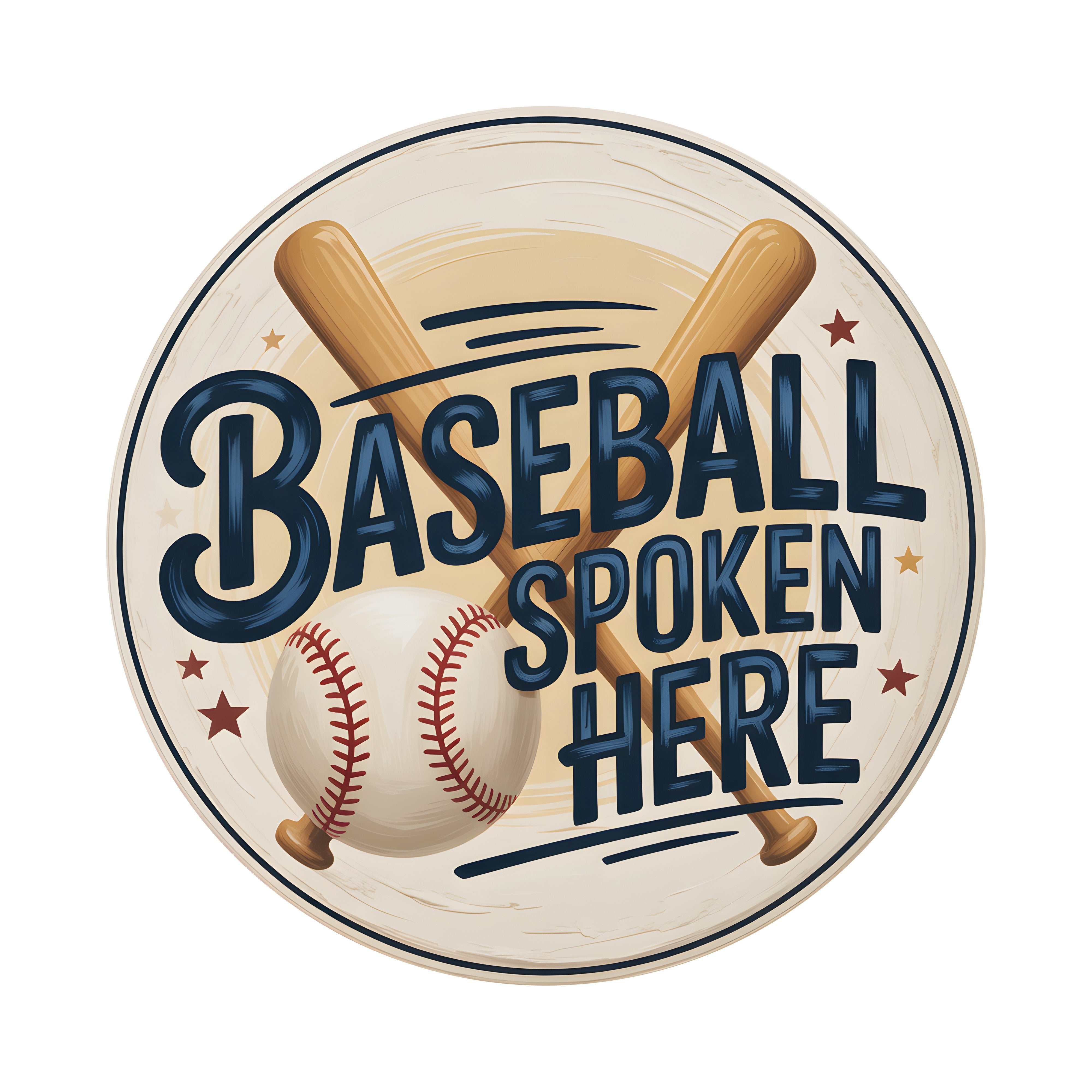 9.4" Round Waterproof Sign: Baseball Spoken Here Item Number: CD1321NH-094