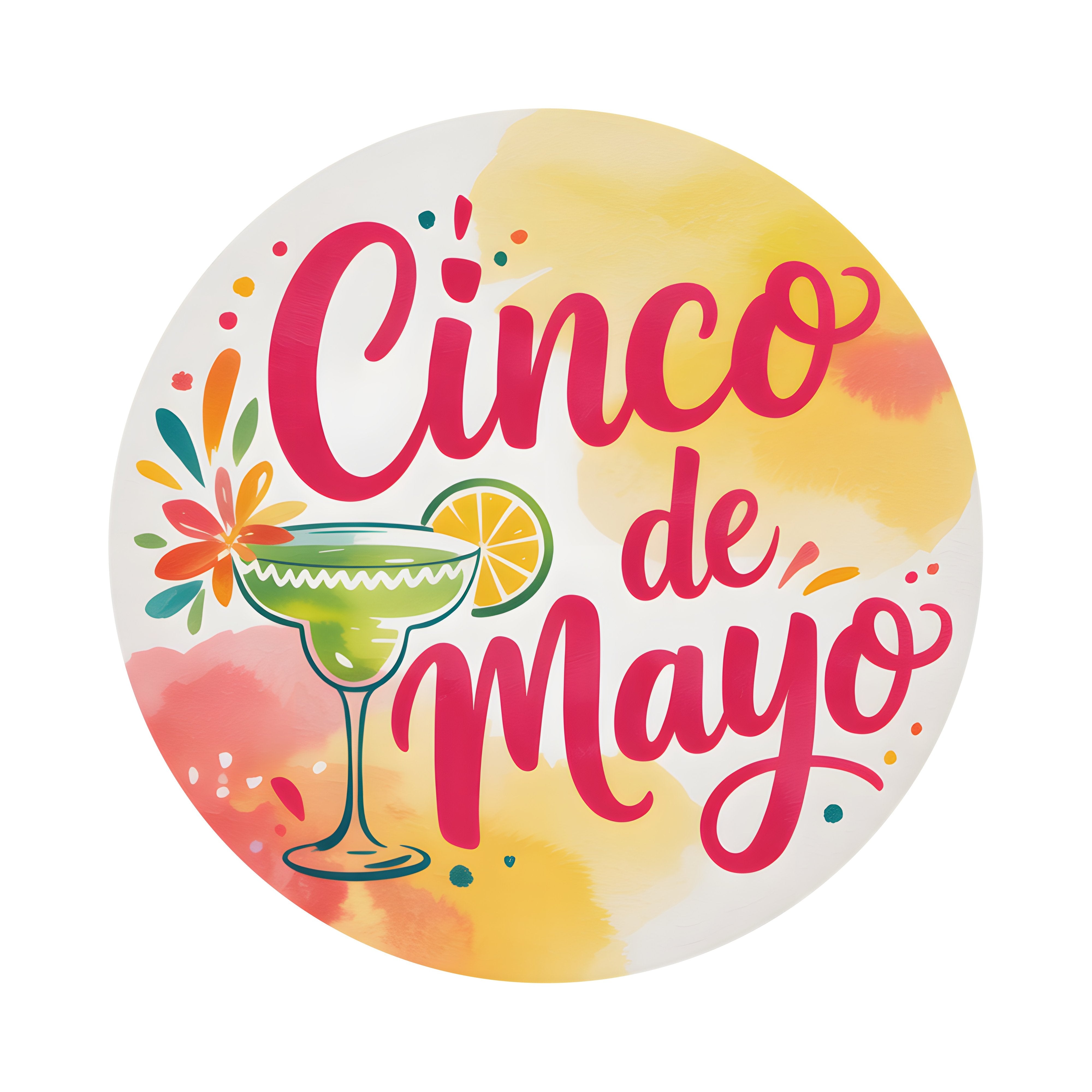 9.4" Round Waterproof Sign: Cinco de Mayo Margarita Item Number: CD1315NH-094