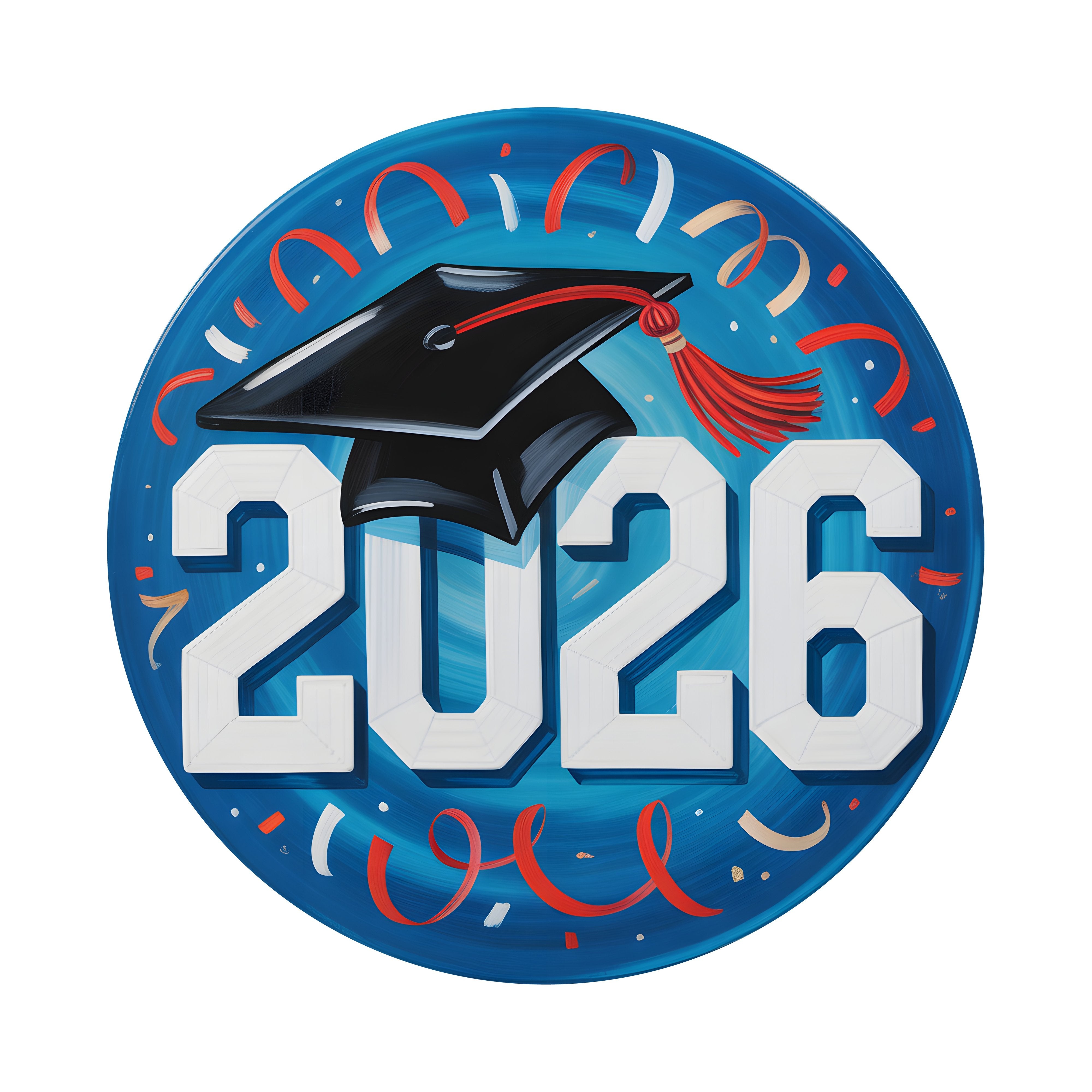 9.4" Round Waterproof Sign: Class of 2026 Graduation Cap Item Number: CD1270NH-094
