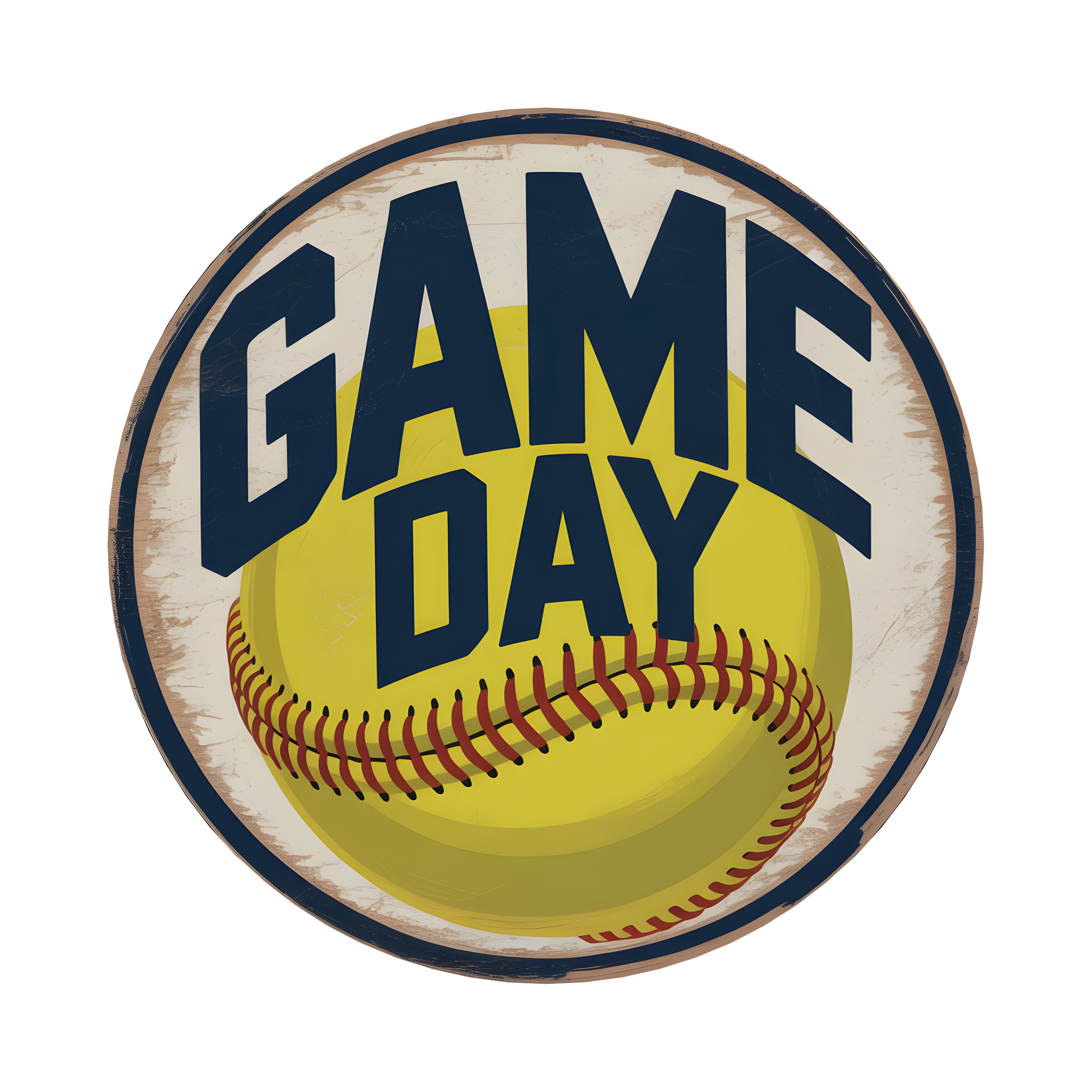 9.4" Round Waterproof Sign: Game Day Softball Item Number: CD1230NH-094