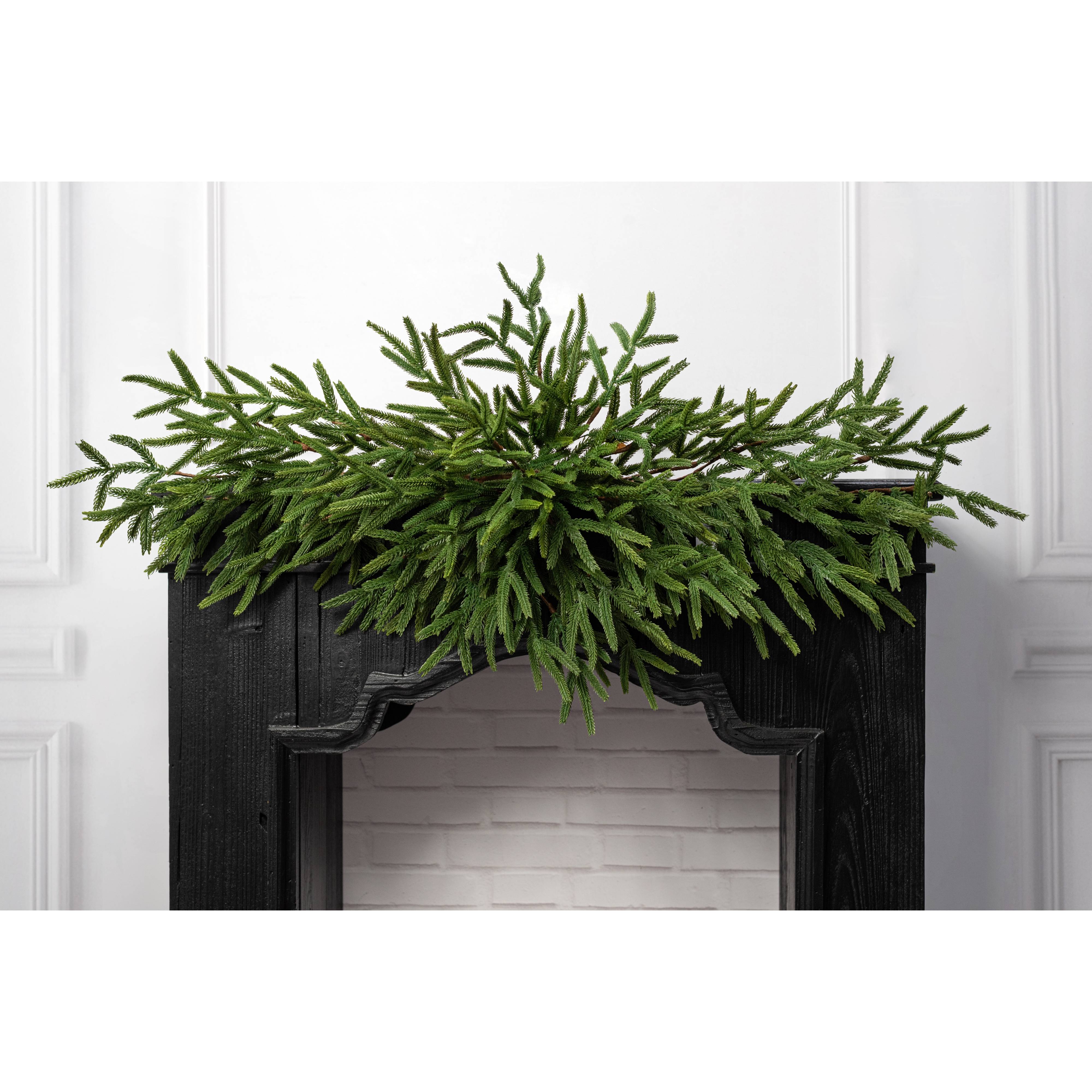 44" Real Touch Norfolk Island Pine Mantle Swag