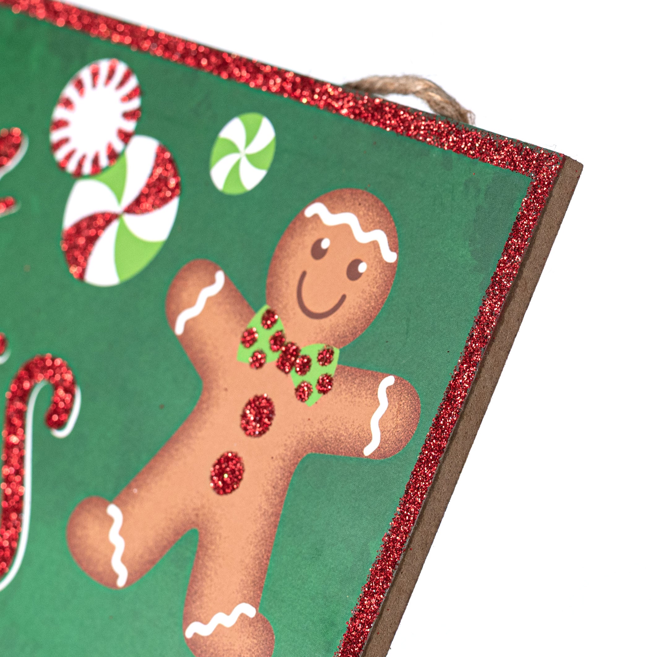 12" Wooden Sign: Christmas Calories Gingerbread